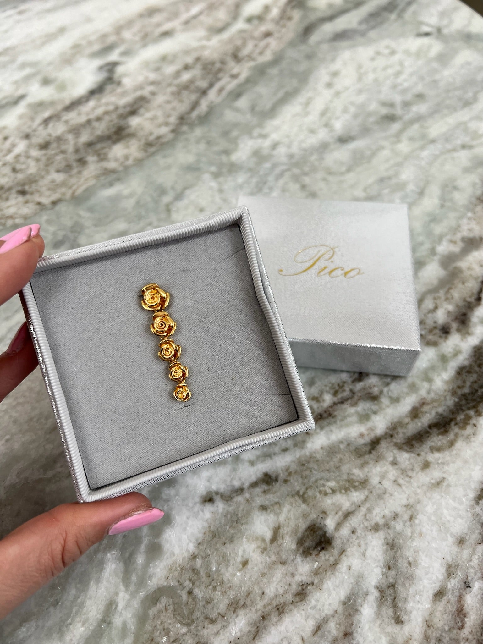 Pico Rose Quinted Stud Ørering