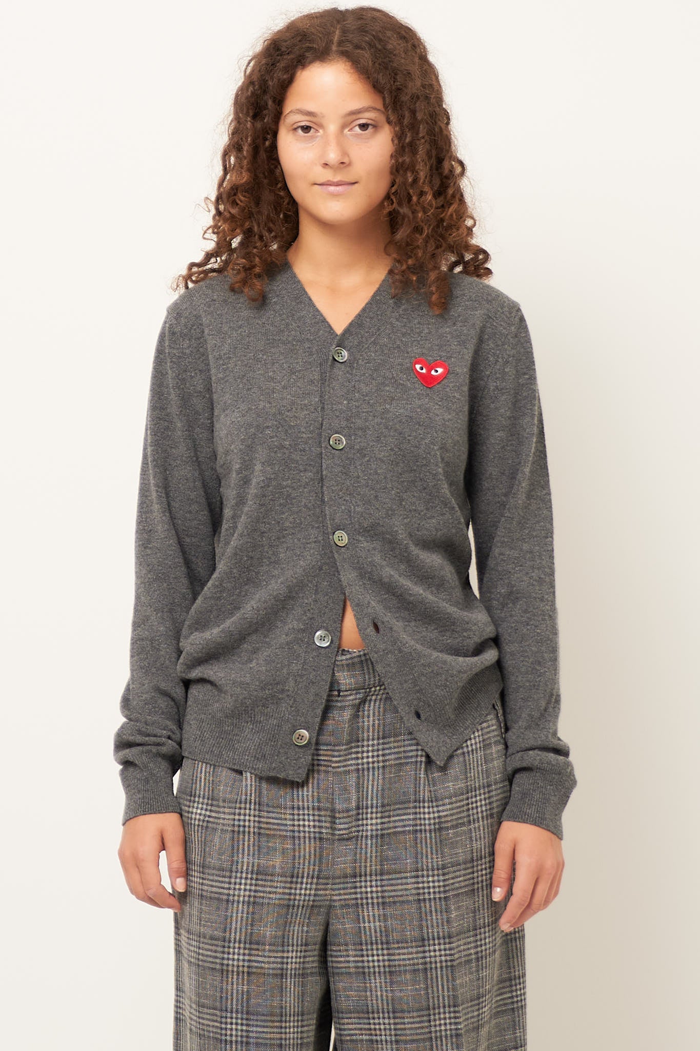 Red Heart Cardigan Grey