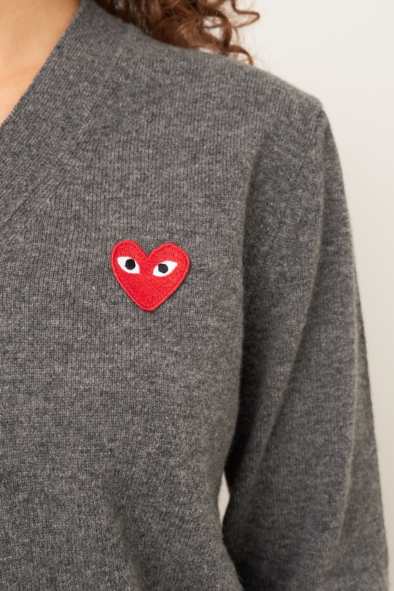 Red Heart Cardigan Grey