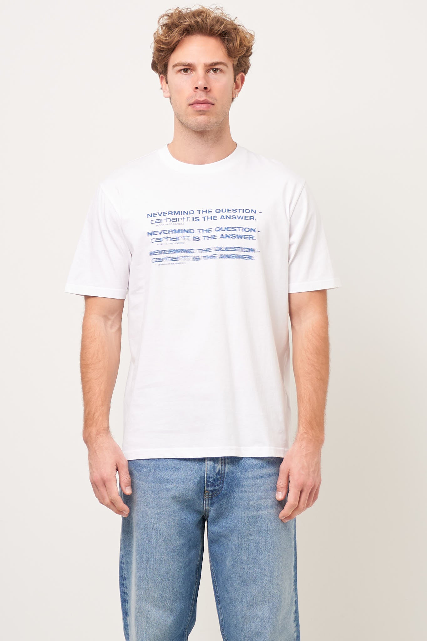 S/S Nevermind T-shirt White/Sodalite