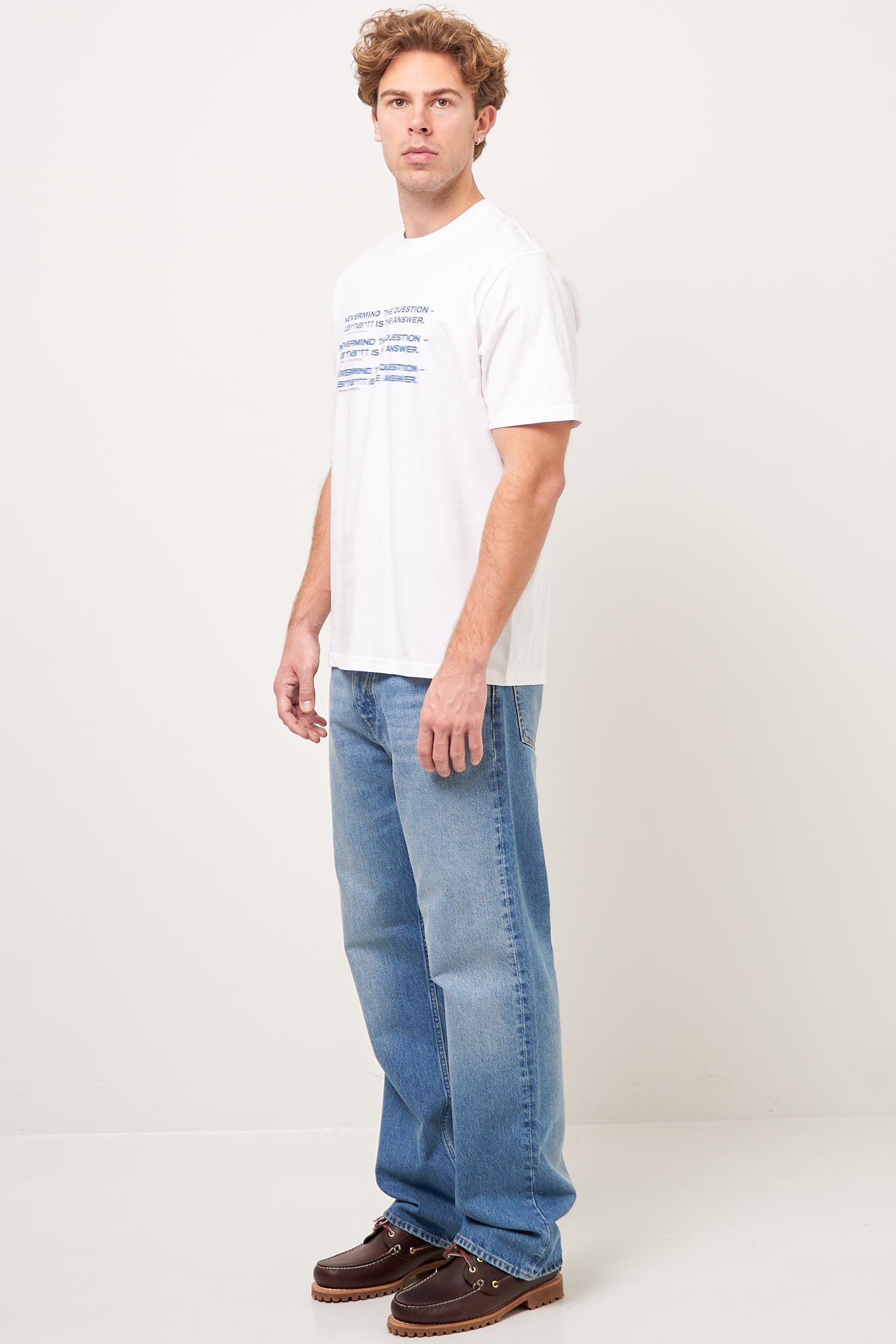 S/S Nevermind T-shirt White/Sodalite
