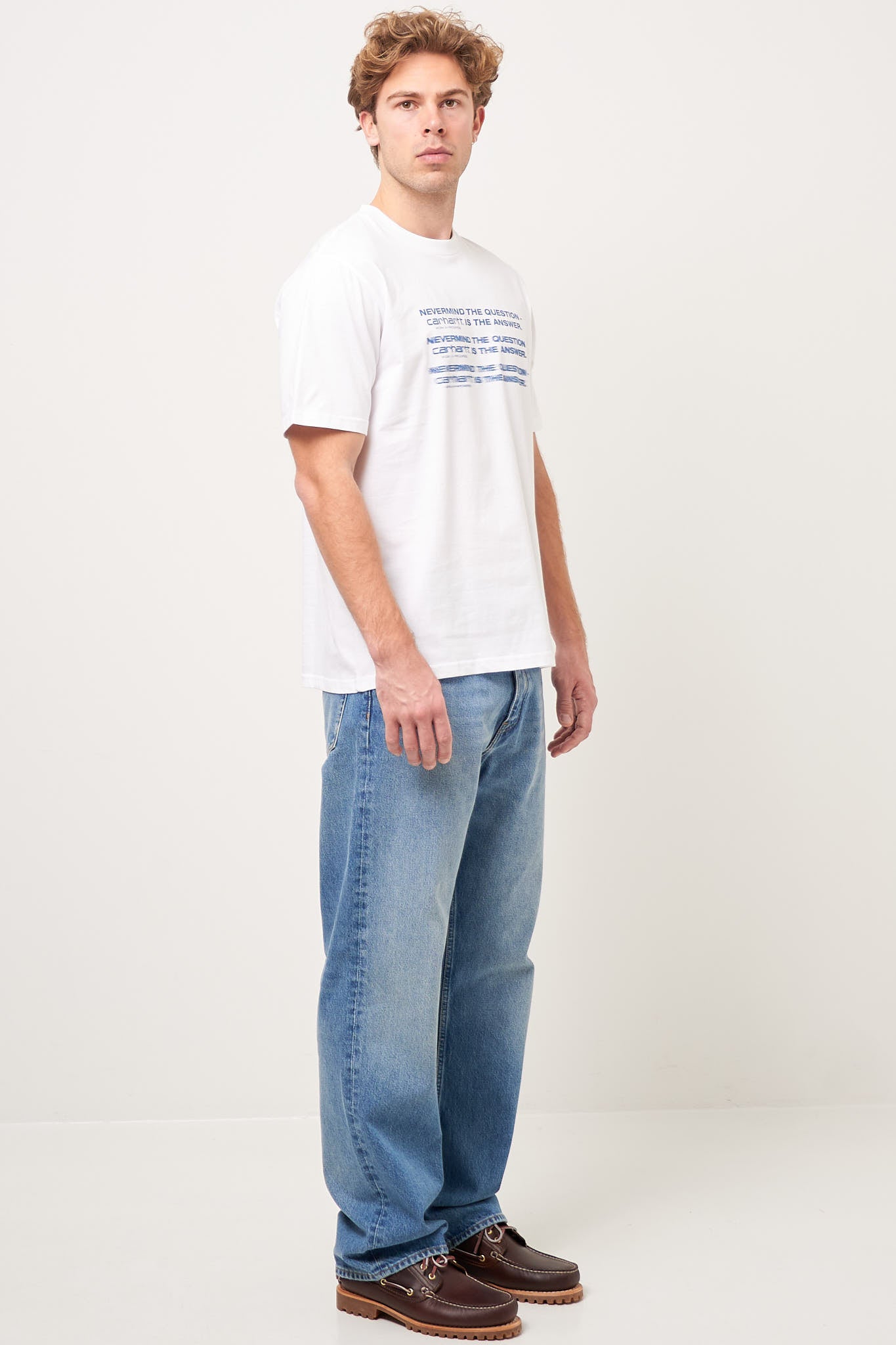 S/S Nevermind T-shirt White/Sodalite