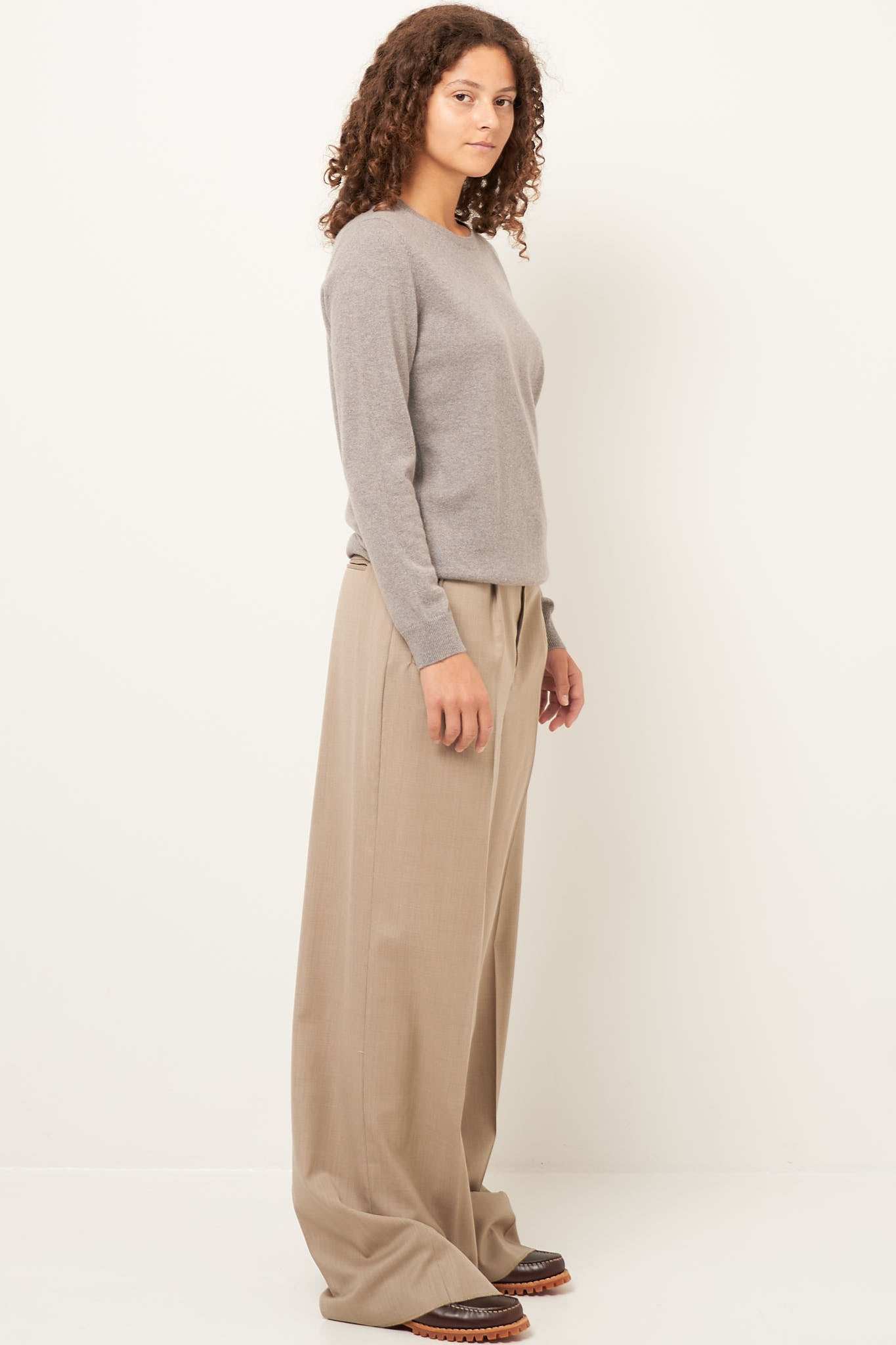 Vigga Cashmere Sweater Taupe Online Hot Salg