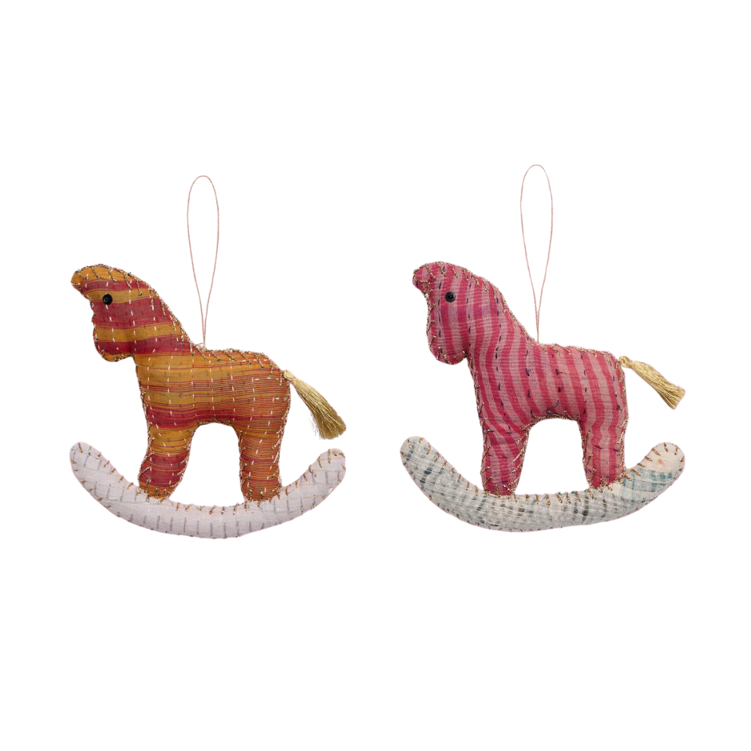 Sissel Edelbo Rocking Kantha Horse Juleornament