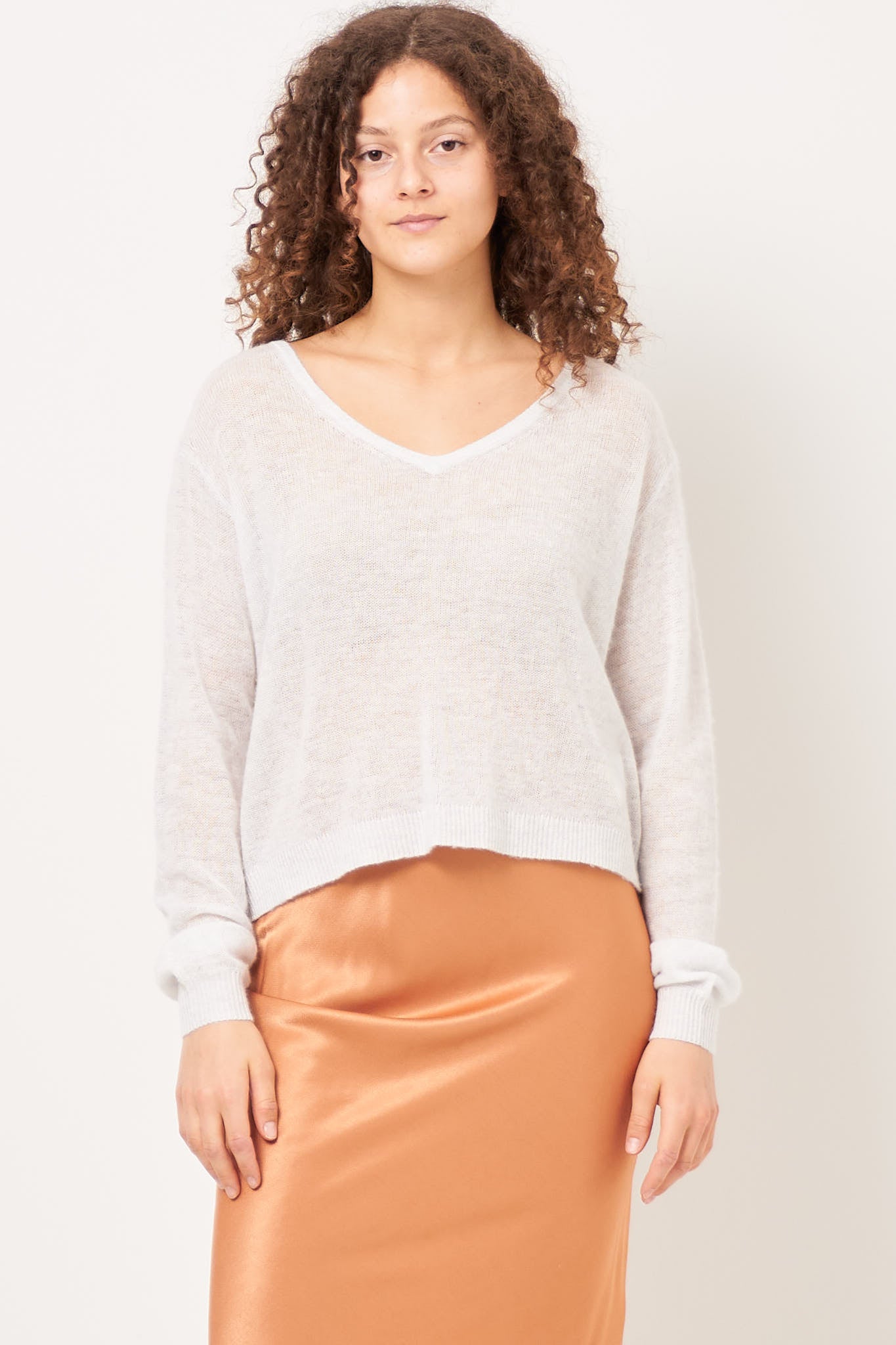 Dumy V-Neck Sweater Arctic Melange