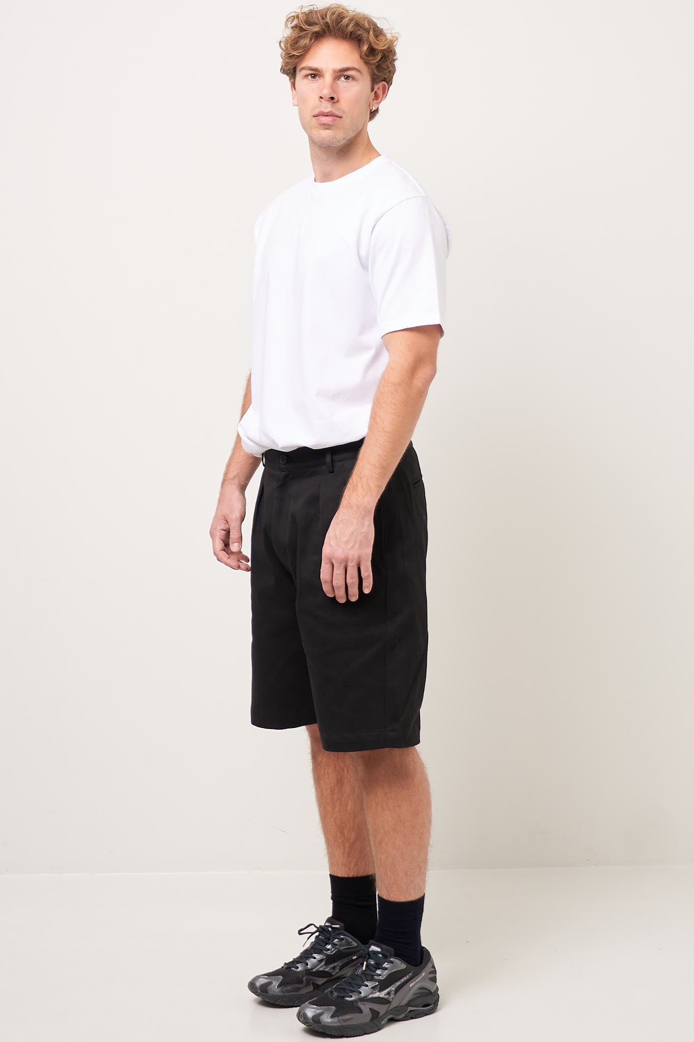 Fold Shorts Black Twill