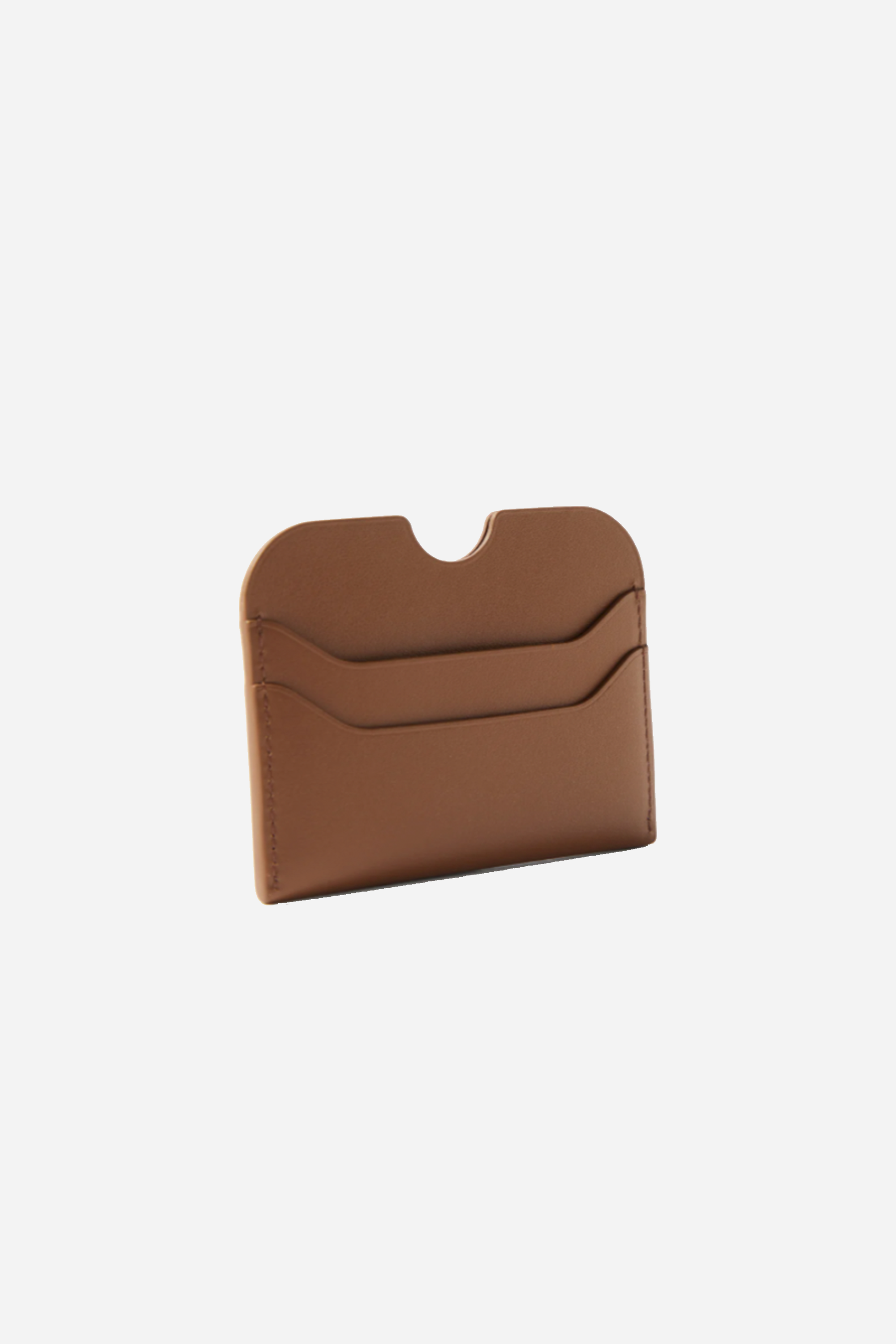 Leather Card Holder Camel Brown Mode
