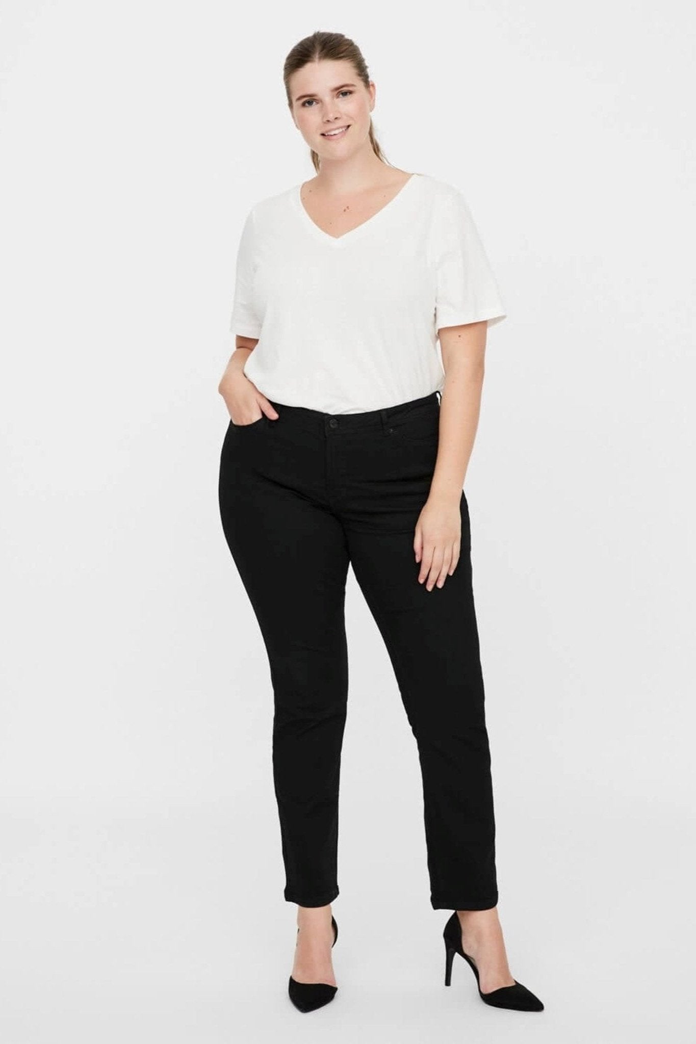 Manya Jeans (Curve) - Sort Rabat
