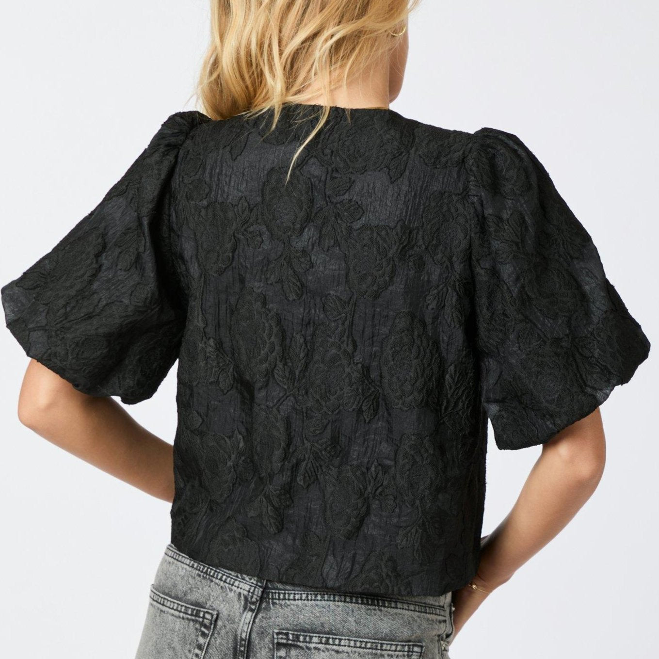 Neo Noir Aska Jacquard Bluse Black