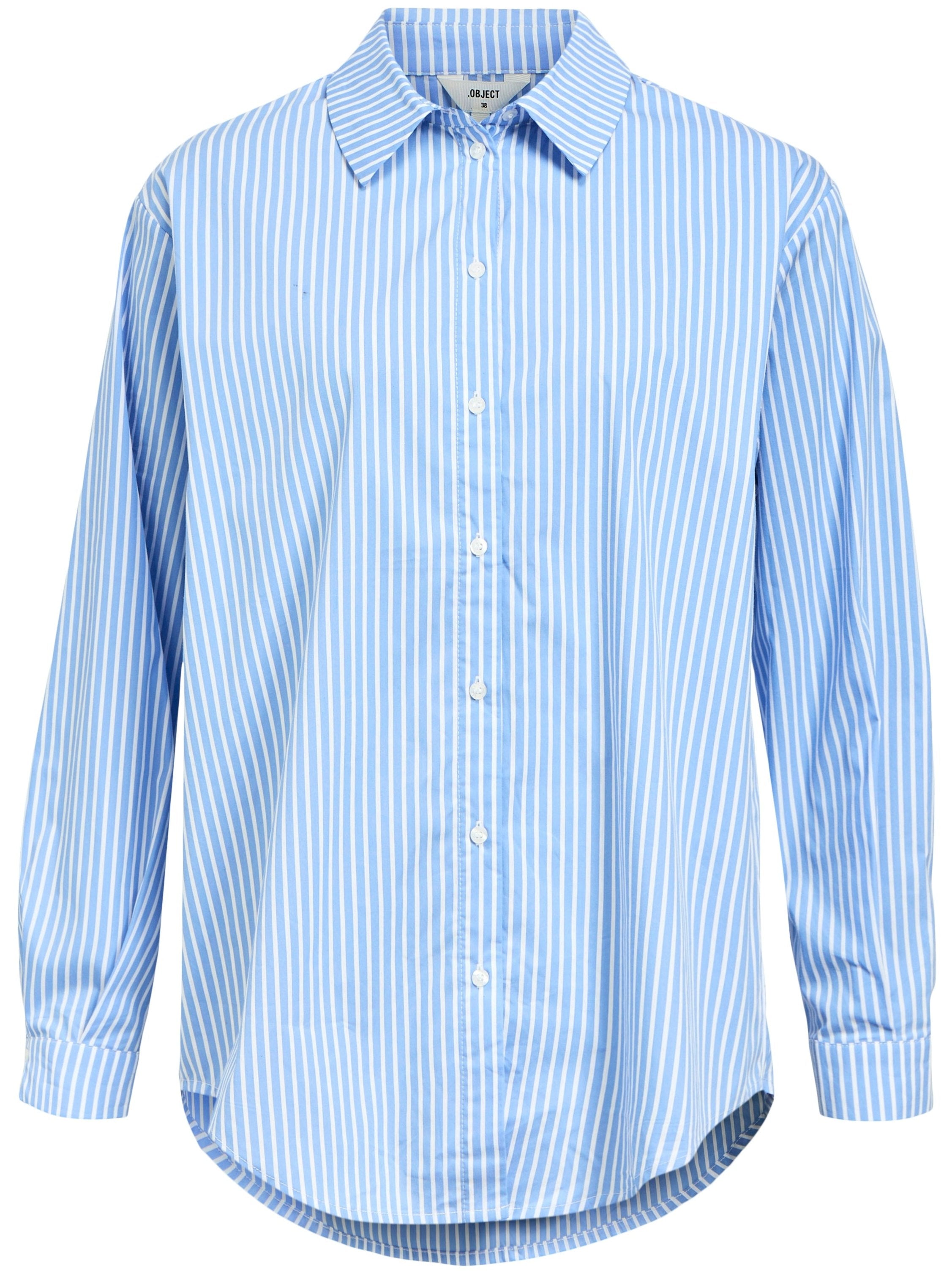 Object Tutta LS Skjorte Cornflower Blue/White NOA24