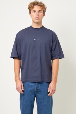 Cotton Logo T-Shirt Blublack på udsalg