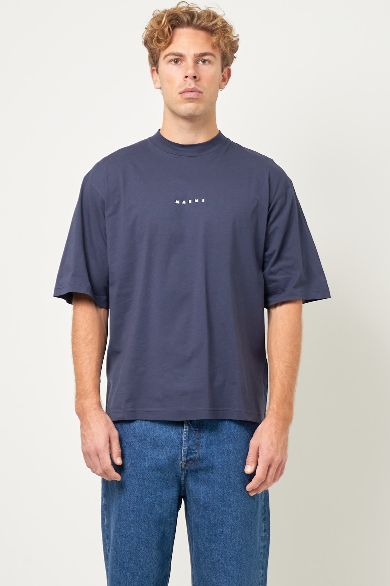 Cotton Logo T-Shirt Blublack på udsalg