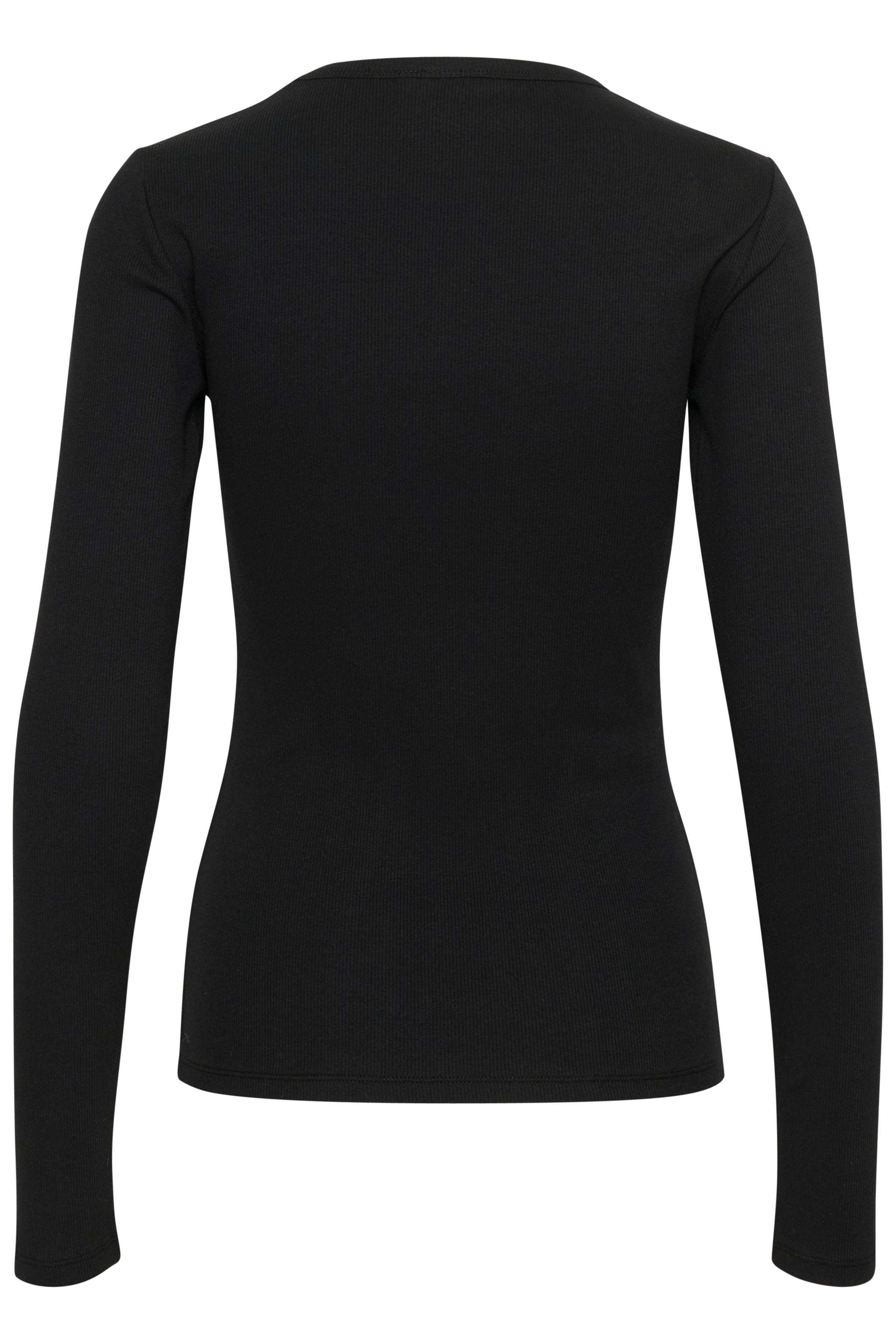 Gestuz Drew LS Logo Bluse Black Hot på udsalg