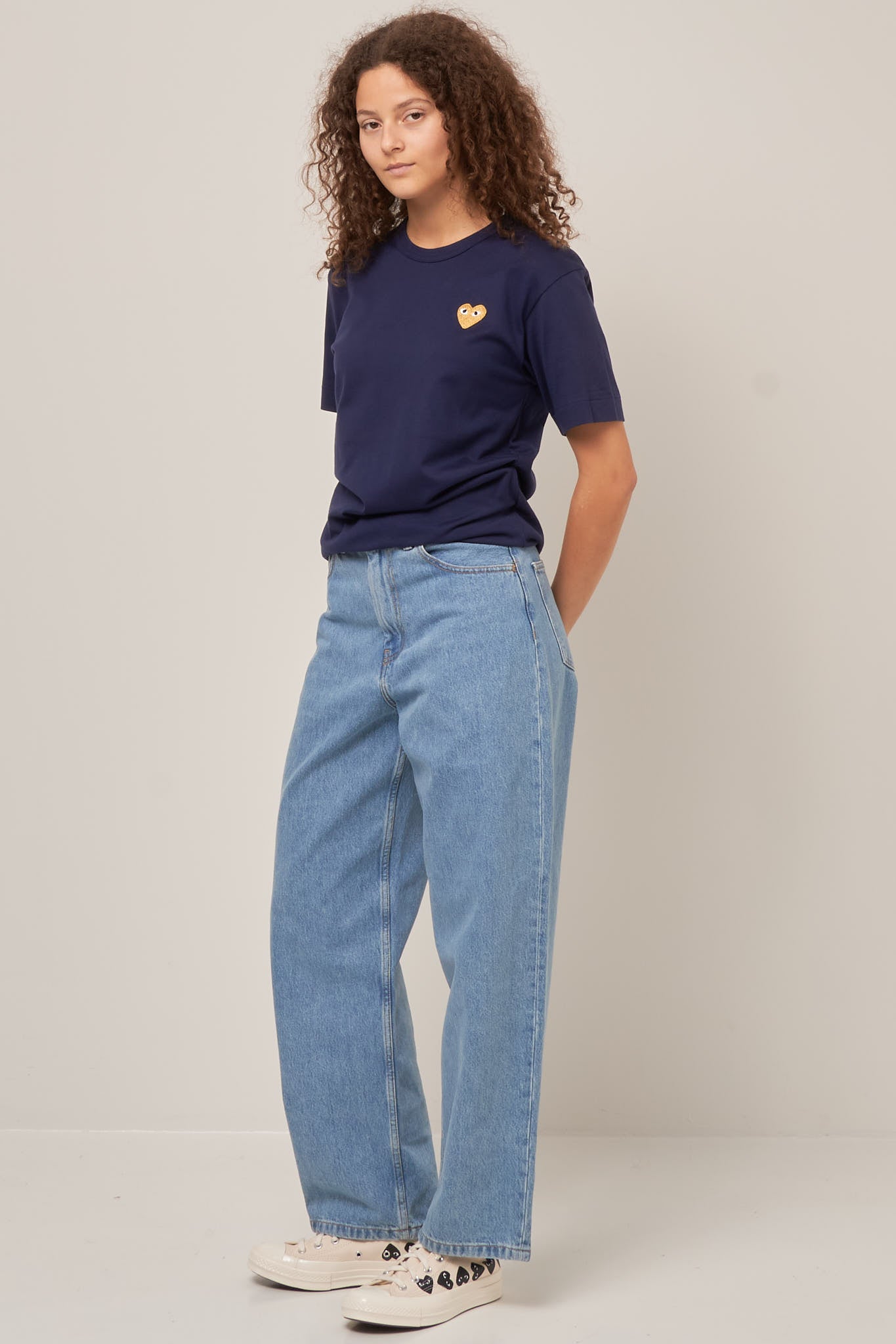 Gold Heart T-shirt Navy
