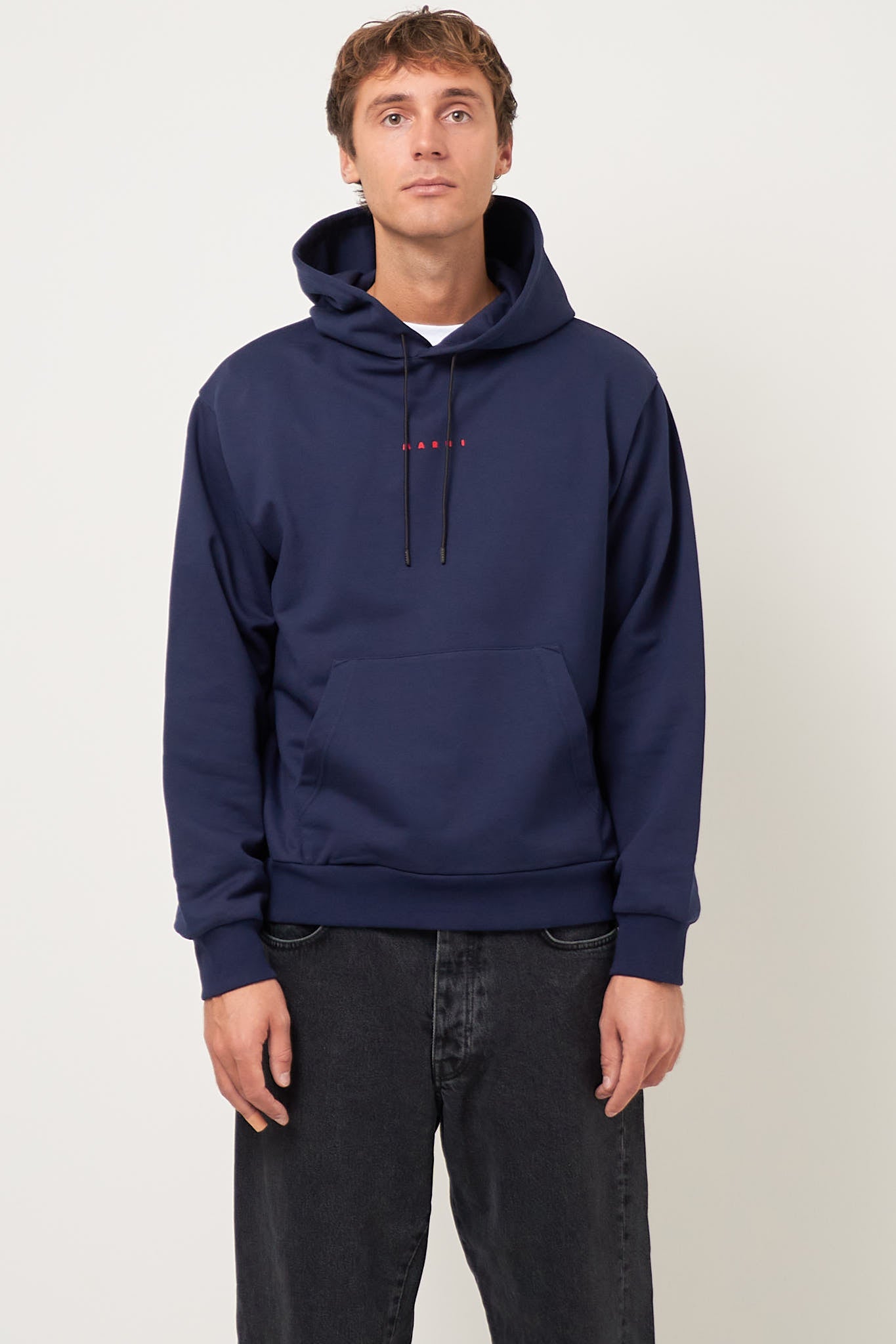 Marni Logo Hoodie Blue Kyanite Rabat