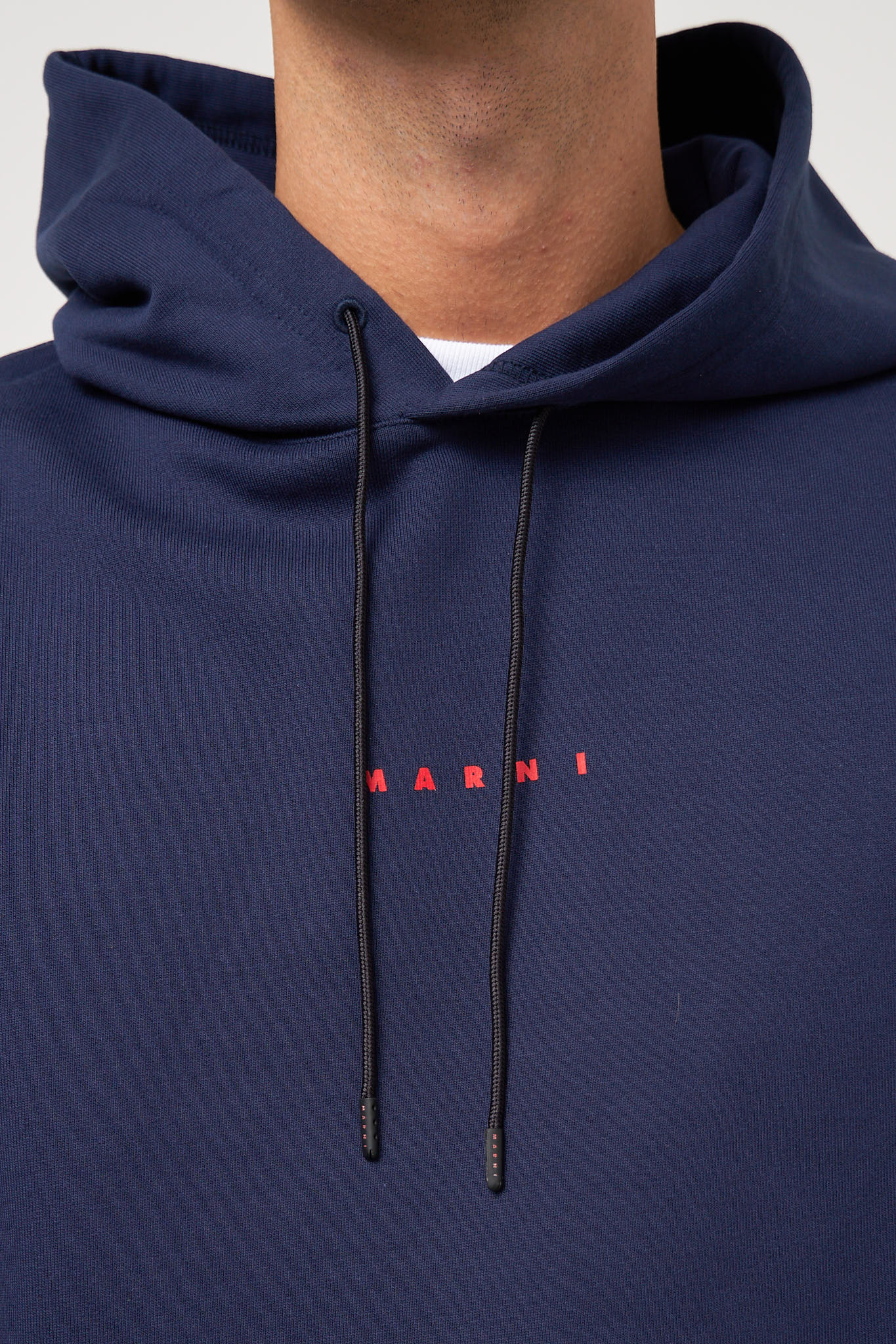 Marni Logo Hoodie Blue Kyanite Rabat