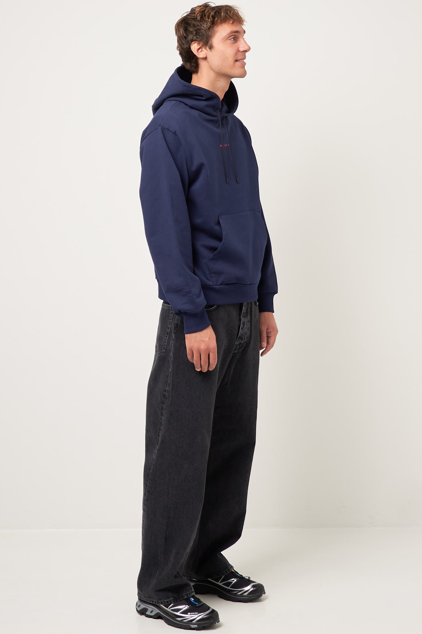 Marni Logo Hoodie Blue Kyanite Rabat