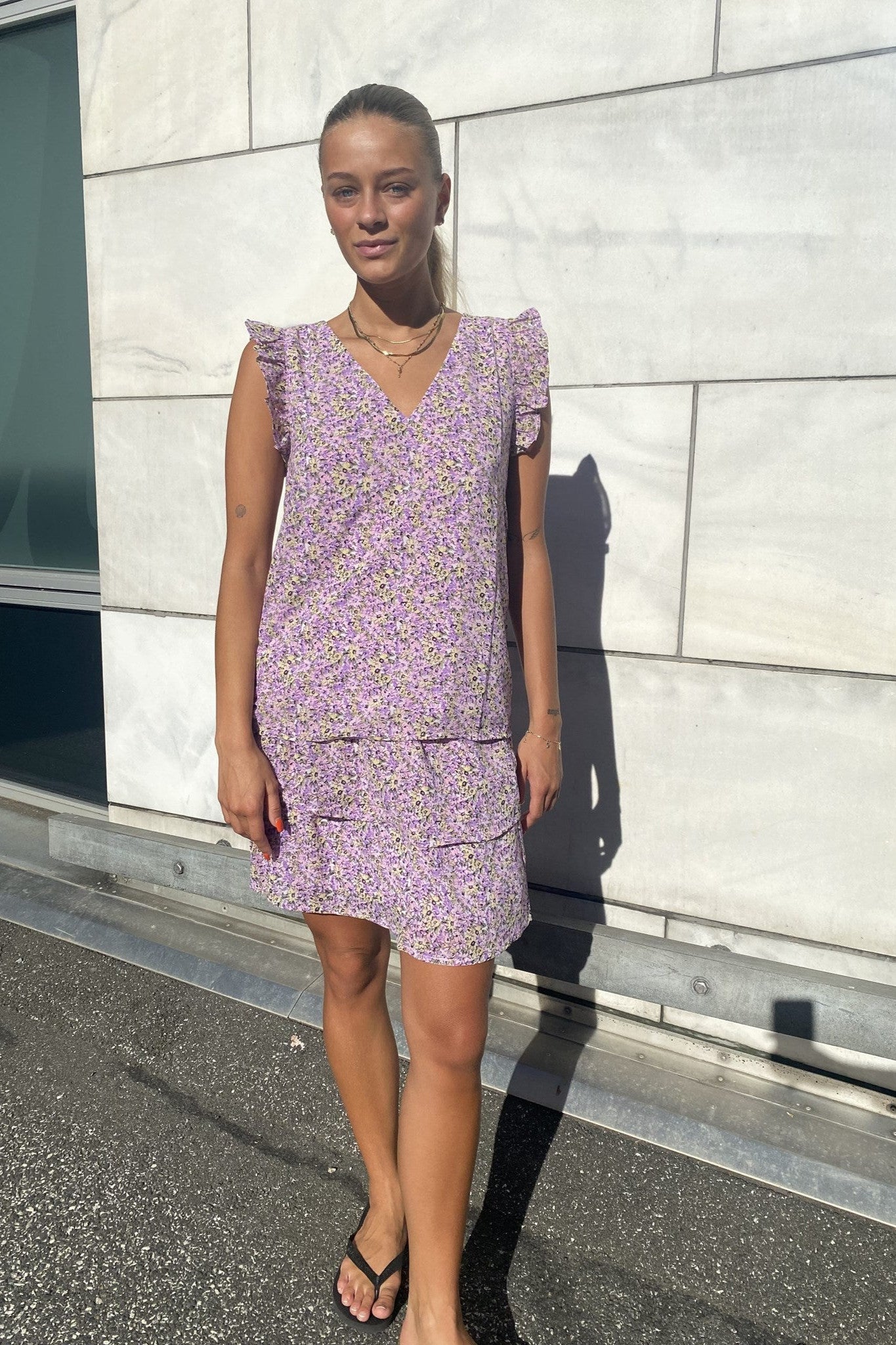 Star Frill V-Neck Bluse - Lemon Meringue Rabat