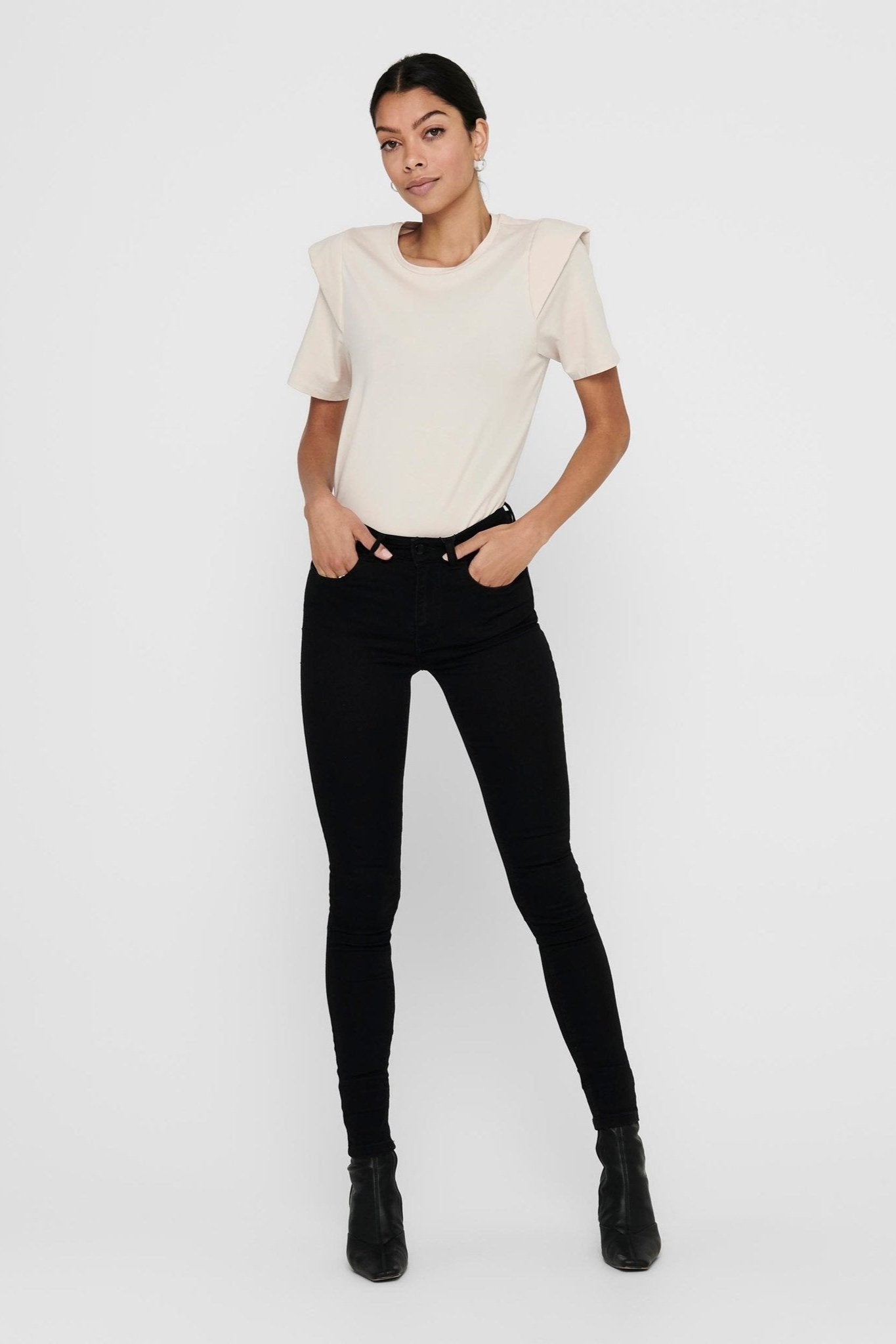 Jeans JDY - Sort (high waist) Udsalg