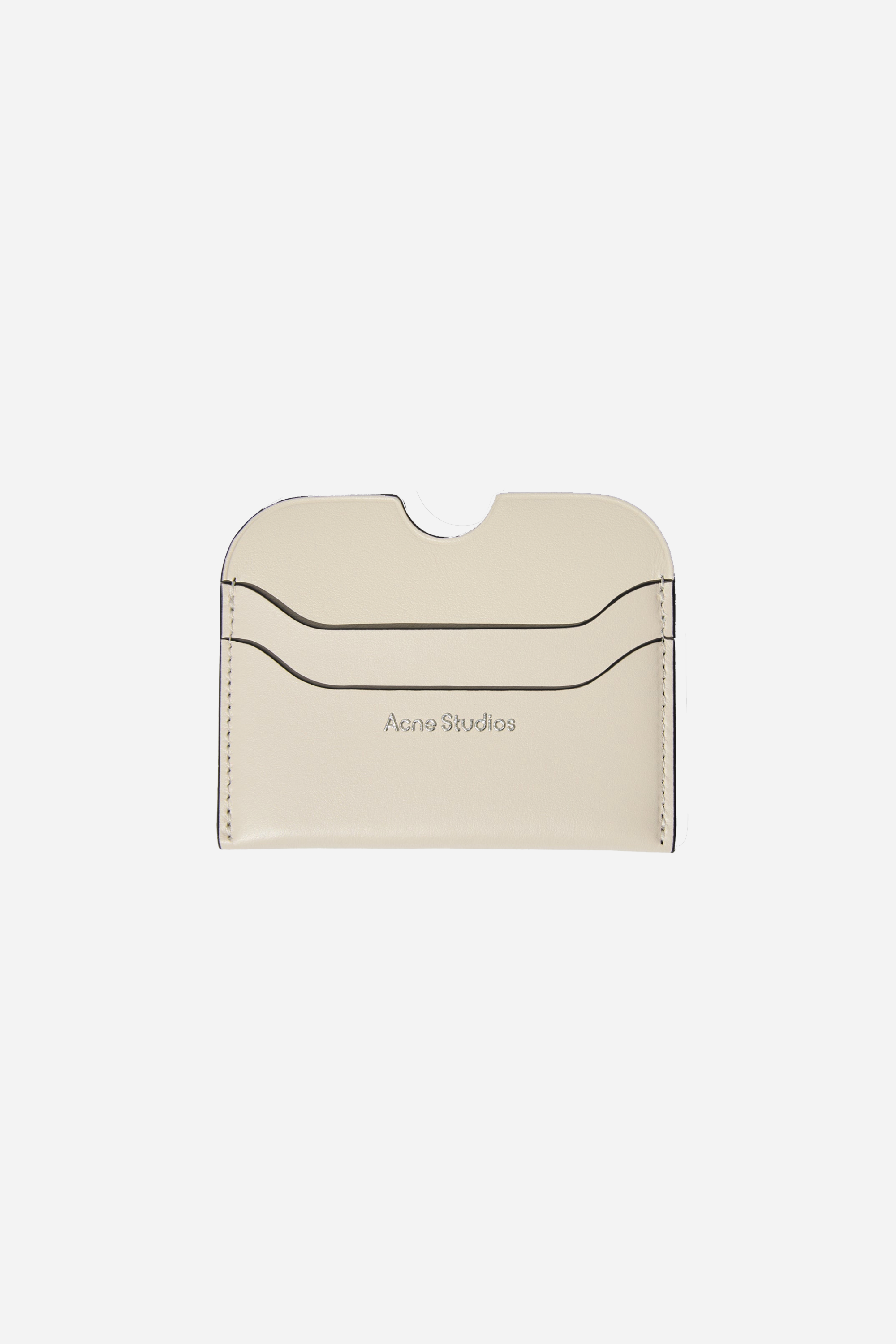 Leather Card Holder White/Black