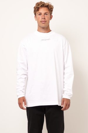 Repeat L/S T-Shirt Lily White Online nu