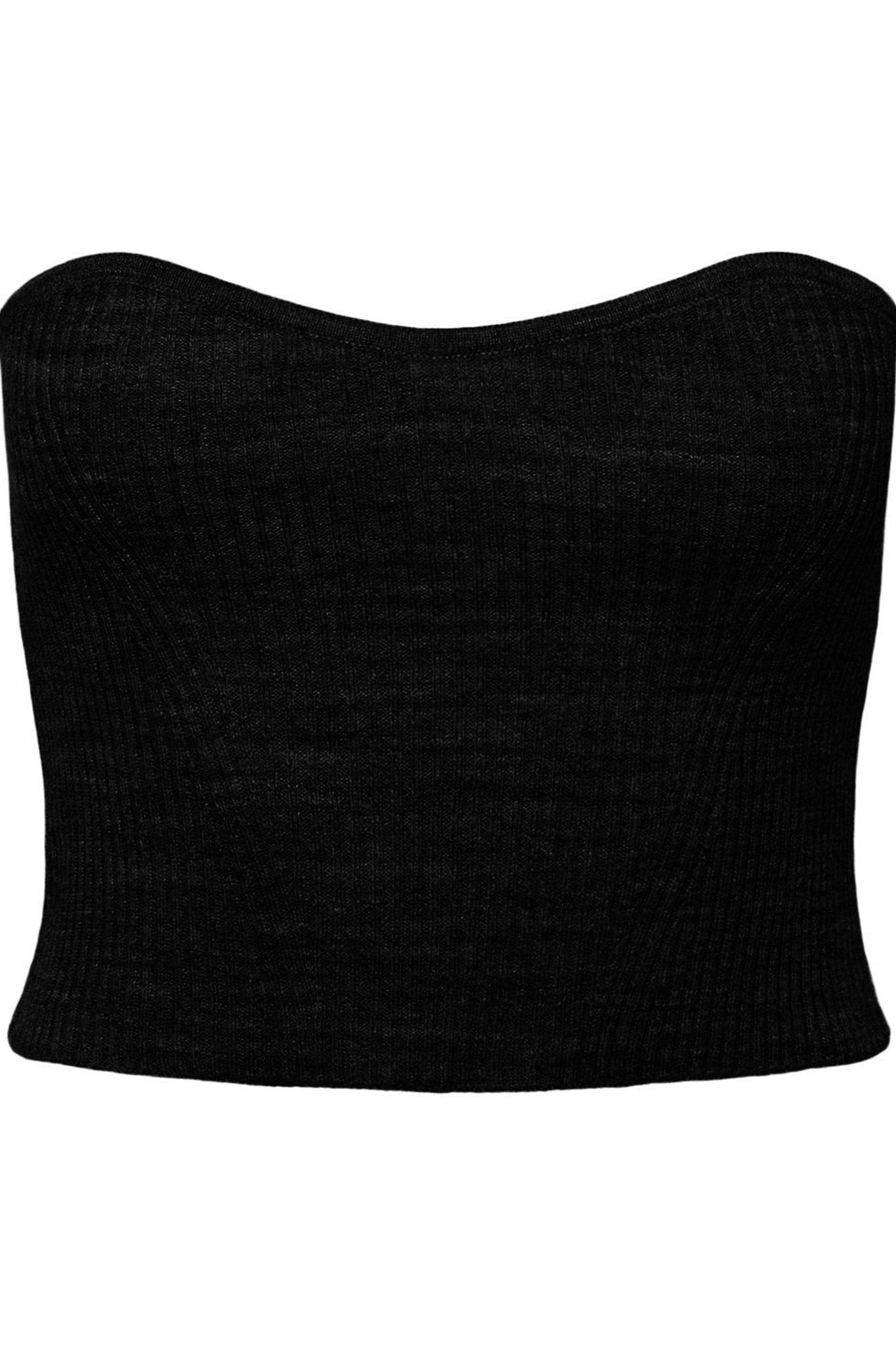 Angie Knit Tube Top - Sort på udsalg