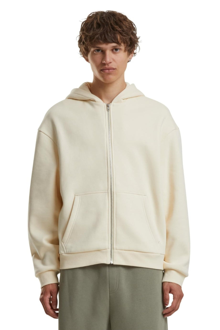 Everyday Zip Hoodie - White Sand
