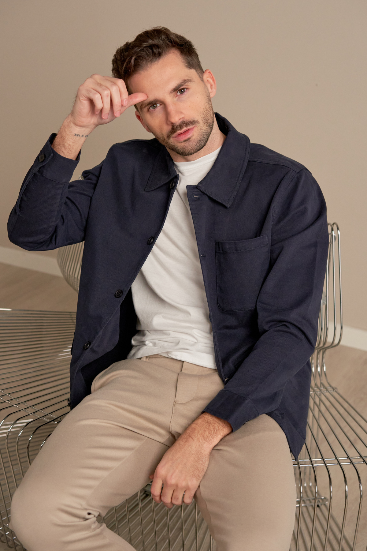 Twill Skjorte Jakke - Navy