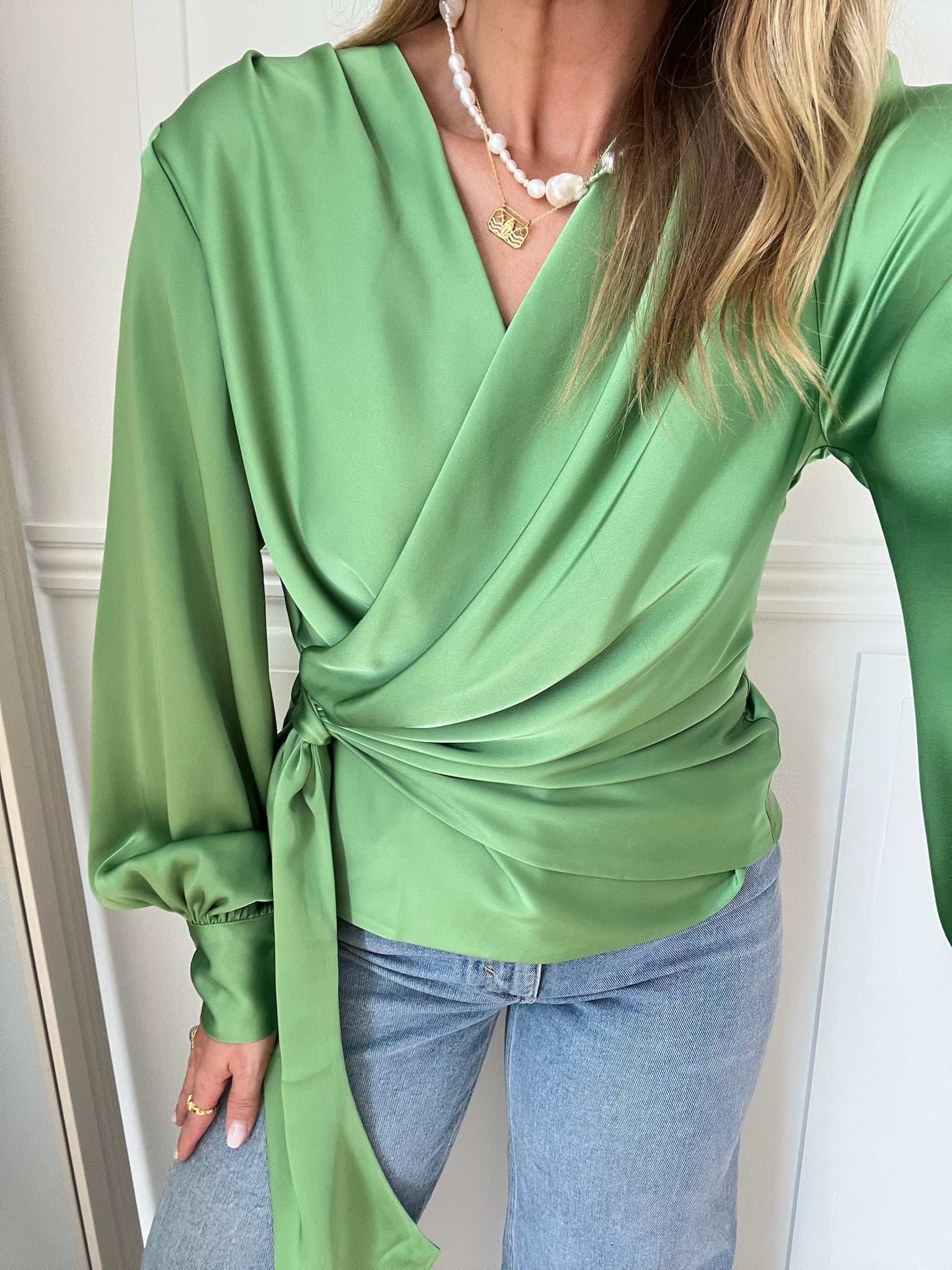 Karmamia Copenhagen Ines Bluse Semi Rich Pistachio Green