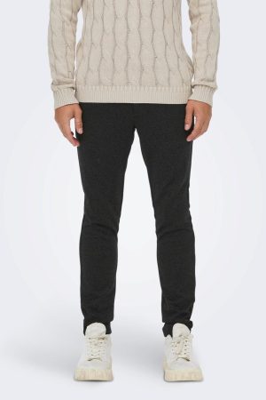 Mark Twill Line Pants - Sort på udsalg