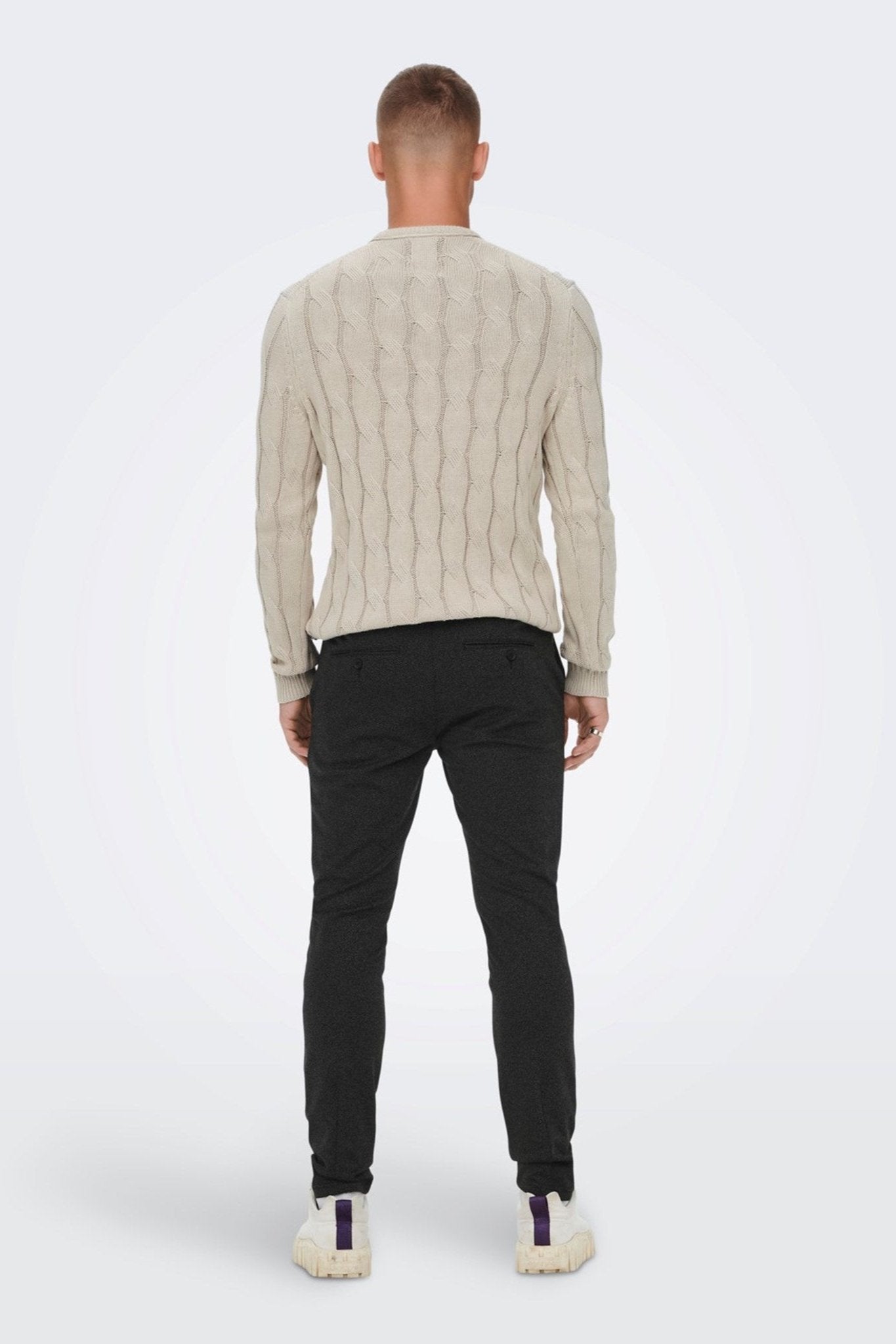 Mark Twill Line Pants - Sort på udsalg