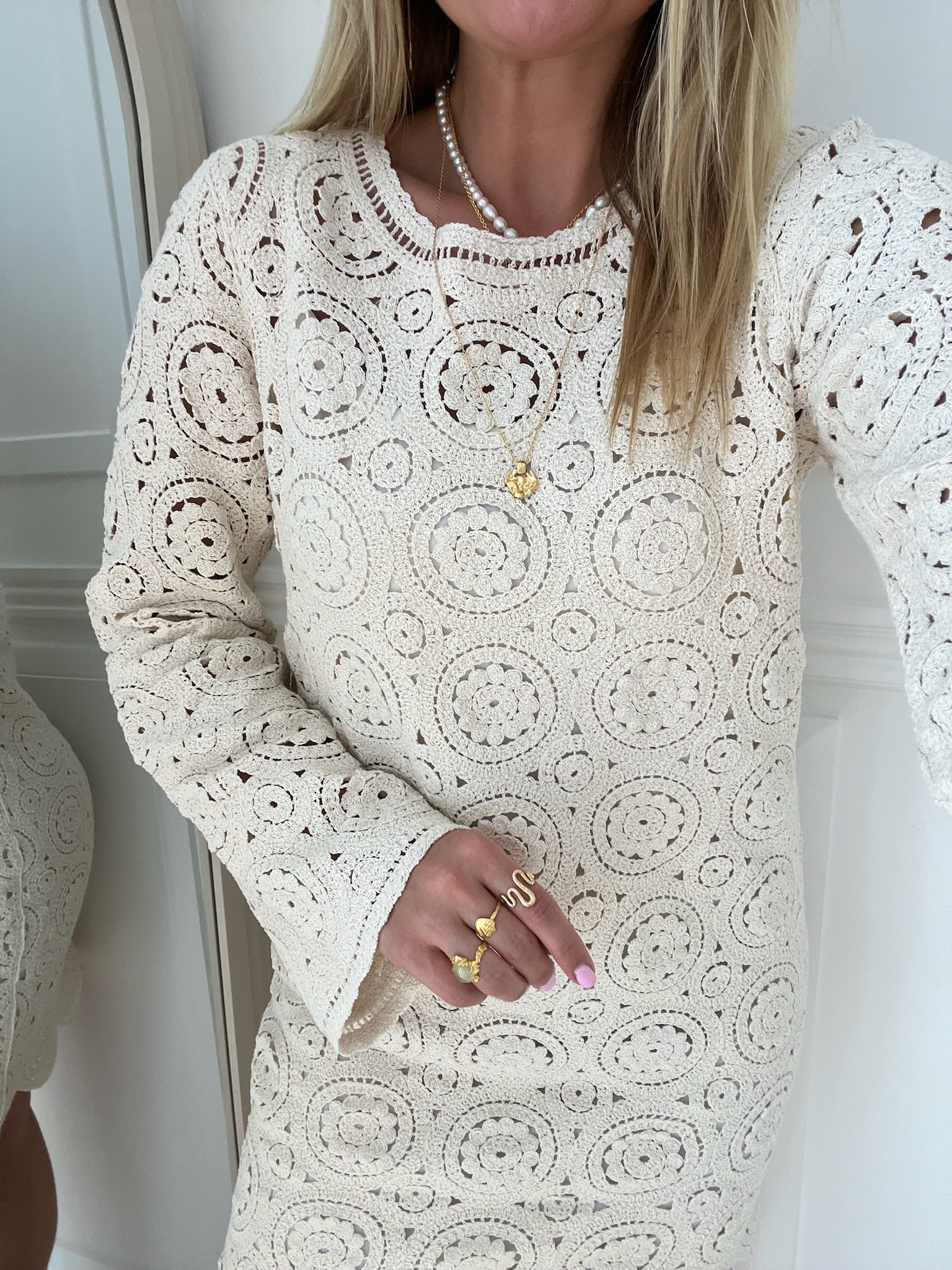 Object Ray Knit Kjole Sandshell