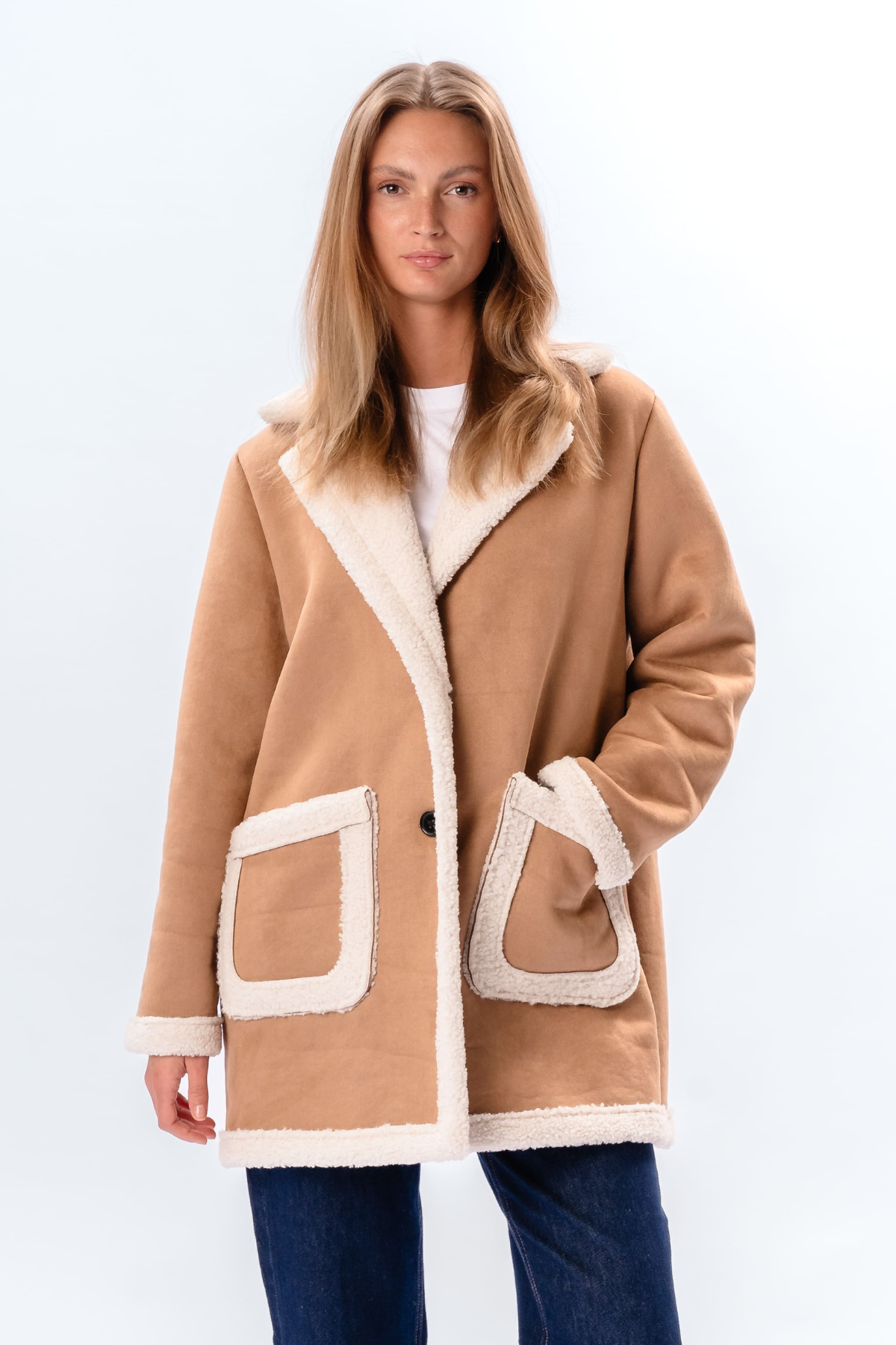 Shearling Jakke - Beige