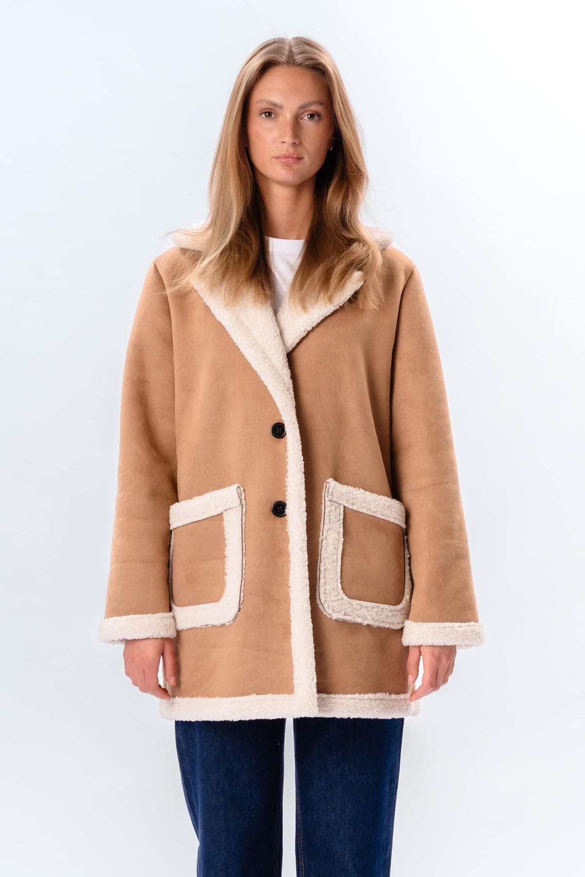 Shearling Jakke - Beige