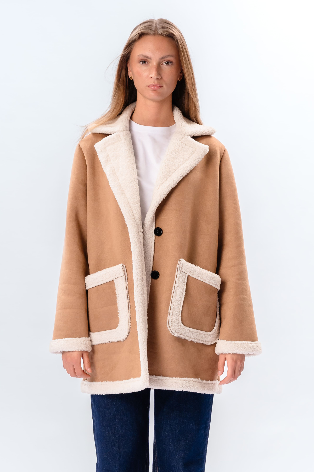 Shearling Jakke - Beige