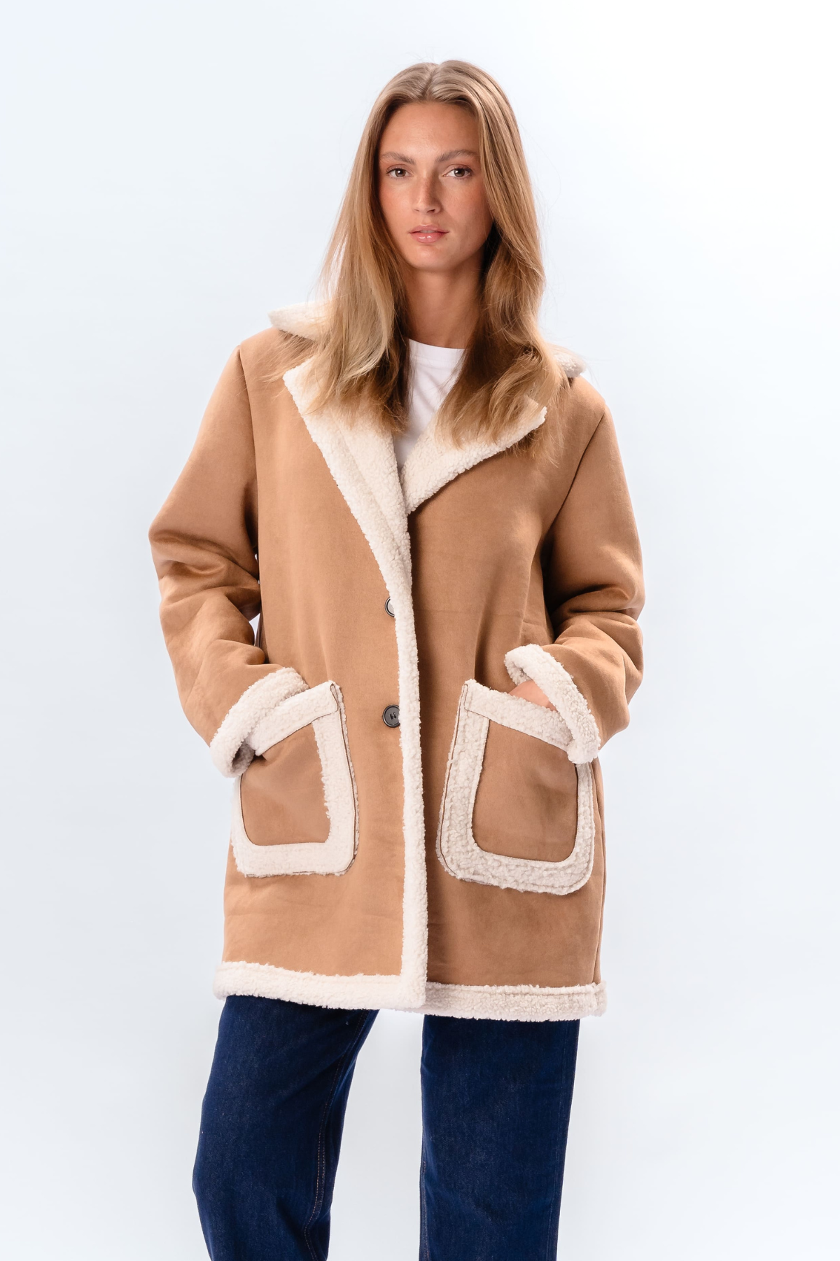 Shearling Jakke - Beige