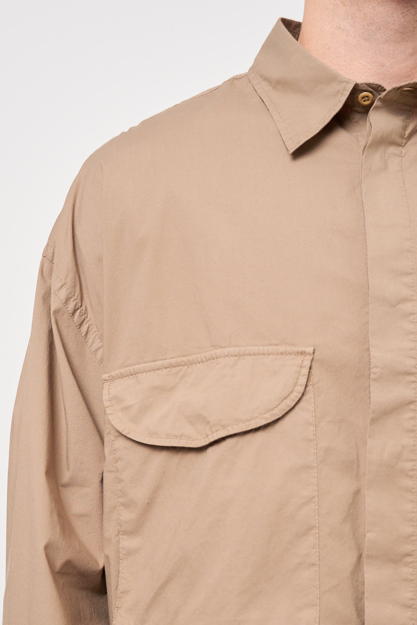 Buttpn-Up Shirt Taupe Brown