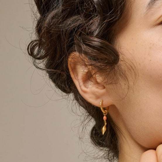 Enamel Moa Hoops Light Coral
