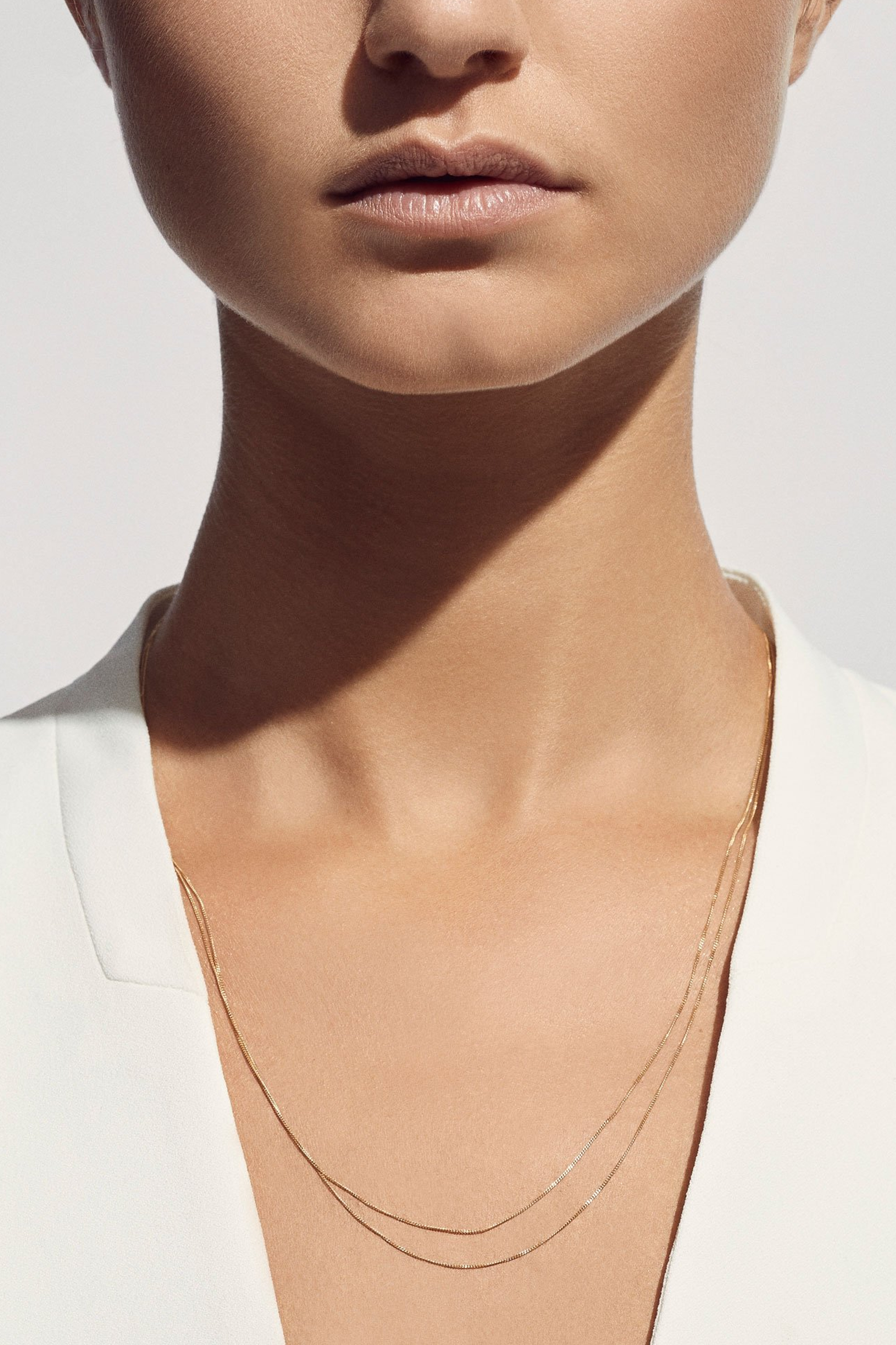 Nude Double Chain Necklace Hot på udsalg