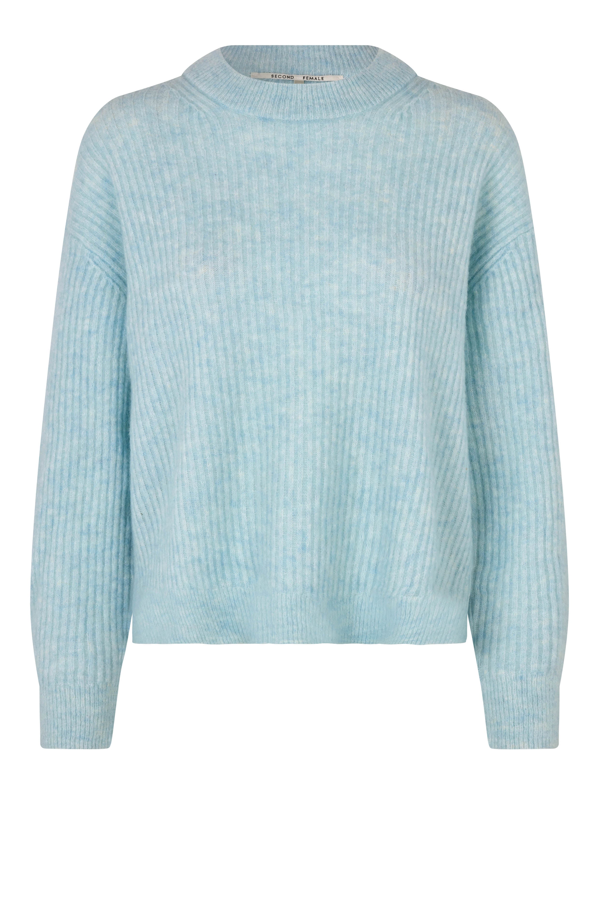 Second Female Brook Rib O-Neck Strik Starlight Blue