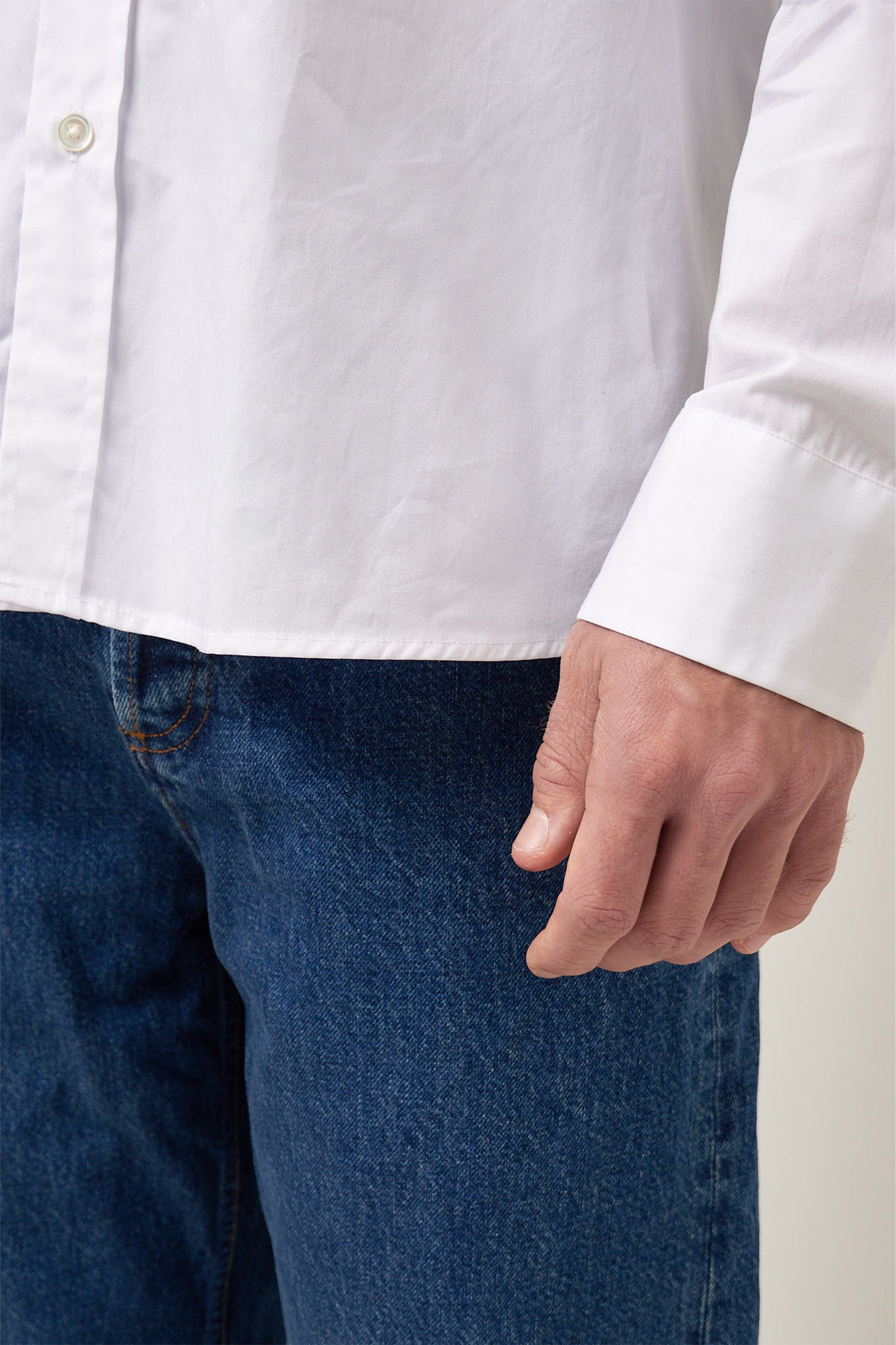 Brook Shirt Solid White Online salg