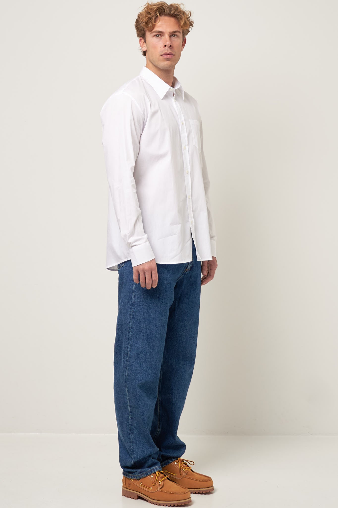 Brook Shirt Solid White Online salg