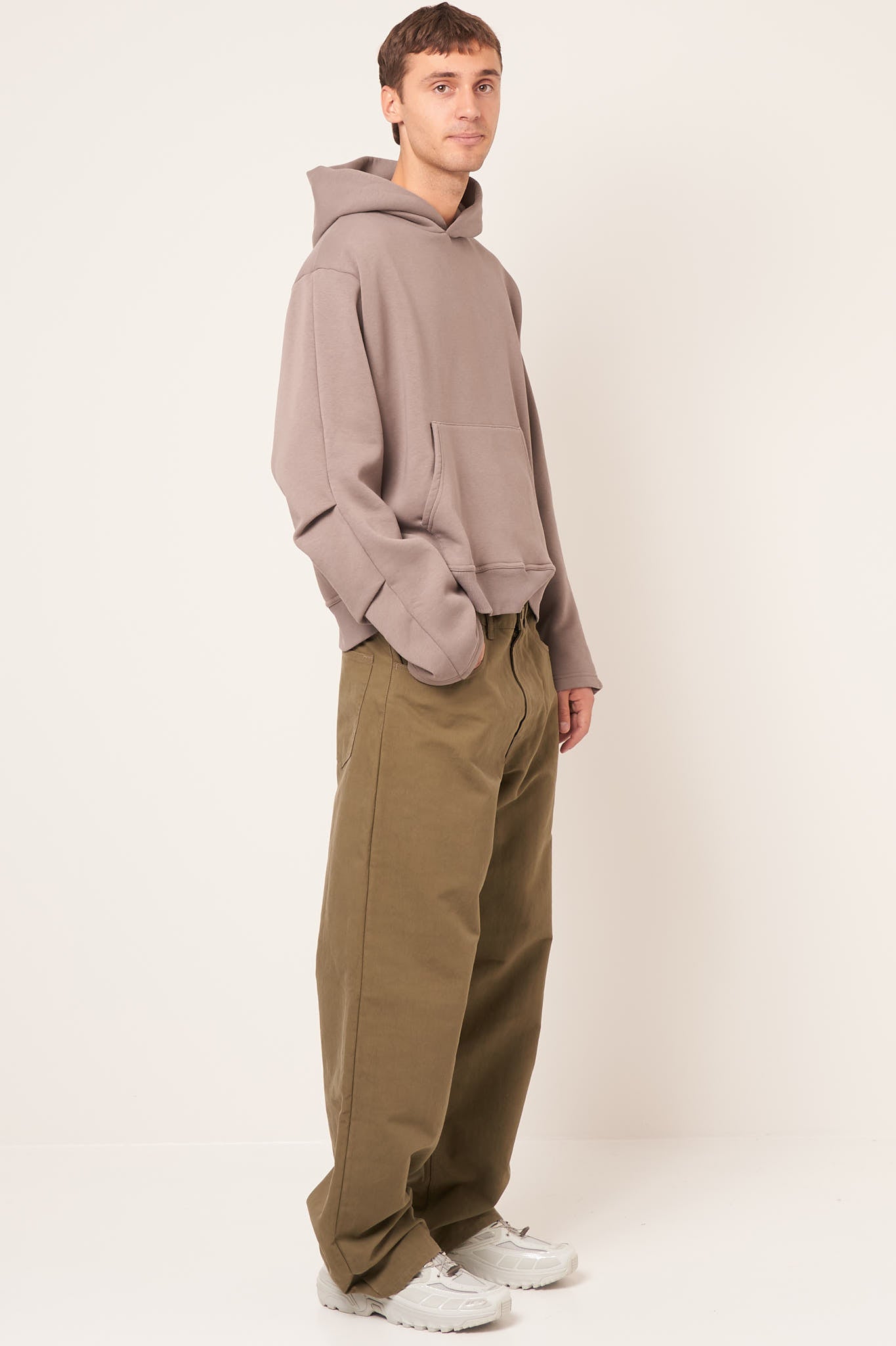 Hooded Sweatshirt Warm Grey Online salg