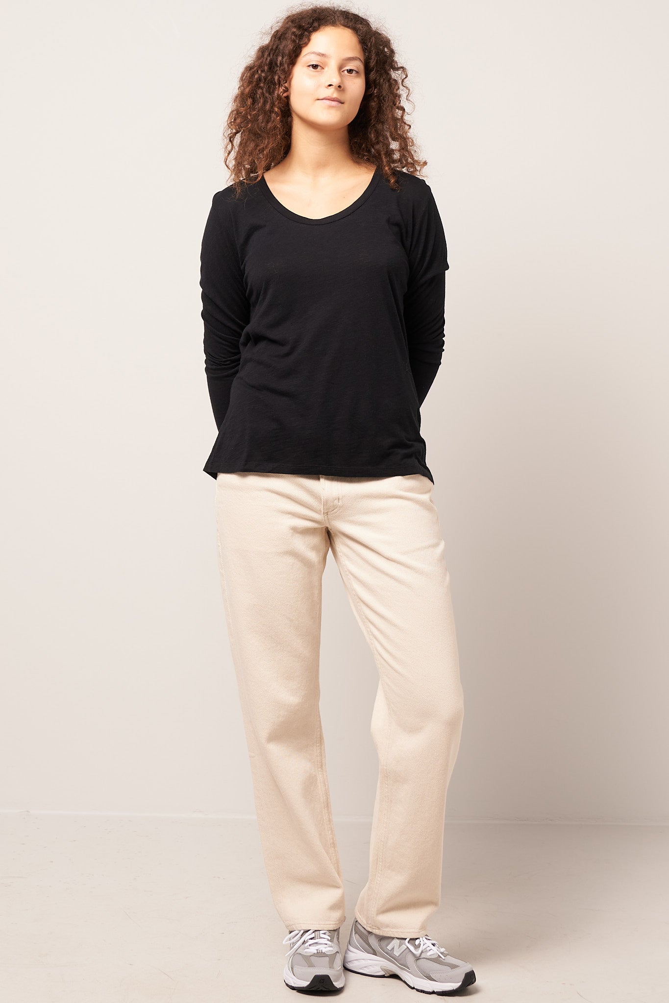 Jacksonville Round Neck LS T-shirt Black