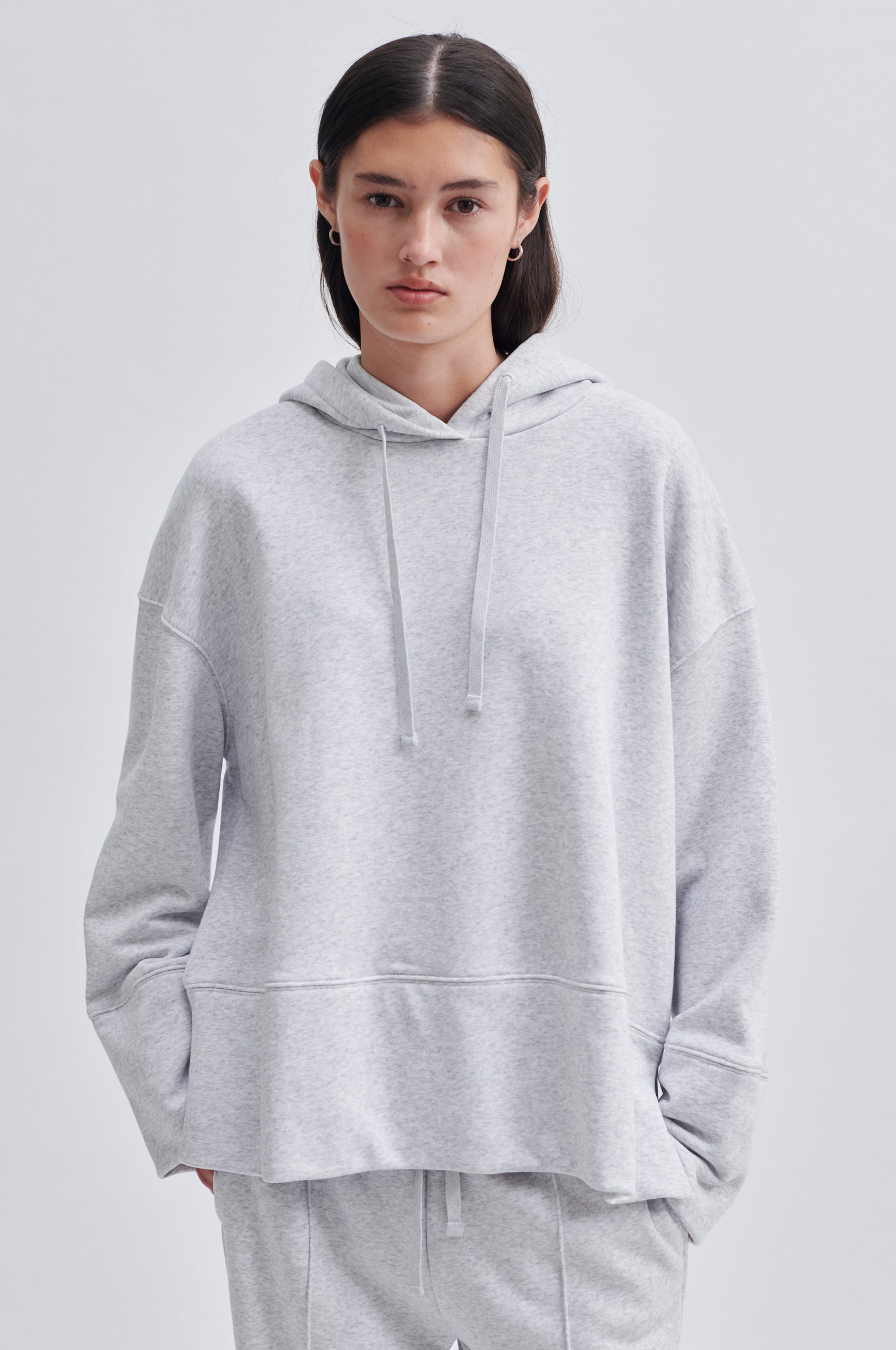 Second Female Abadell Sweat Hoodie Light Grey Melange