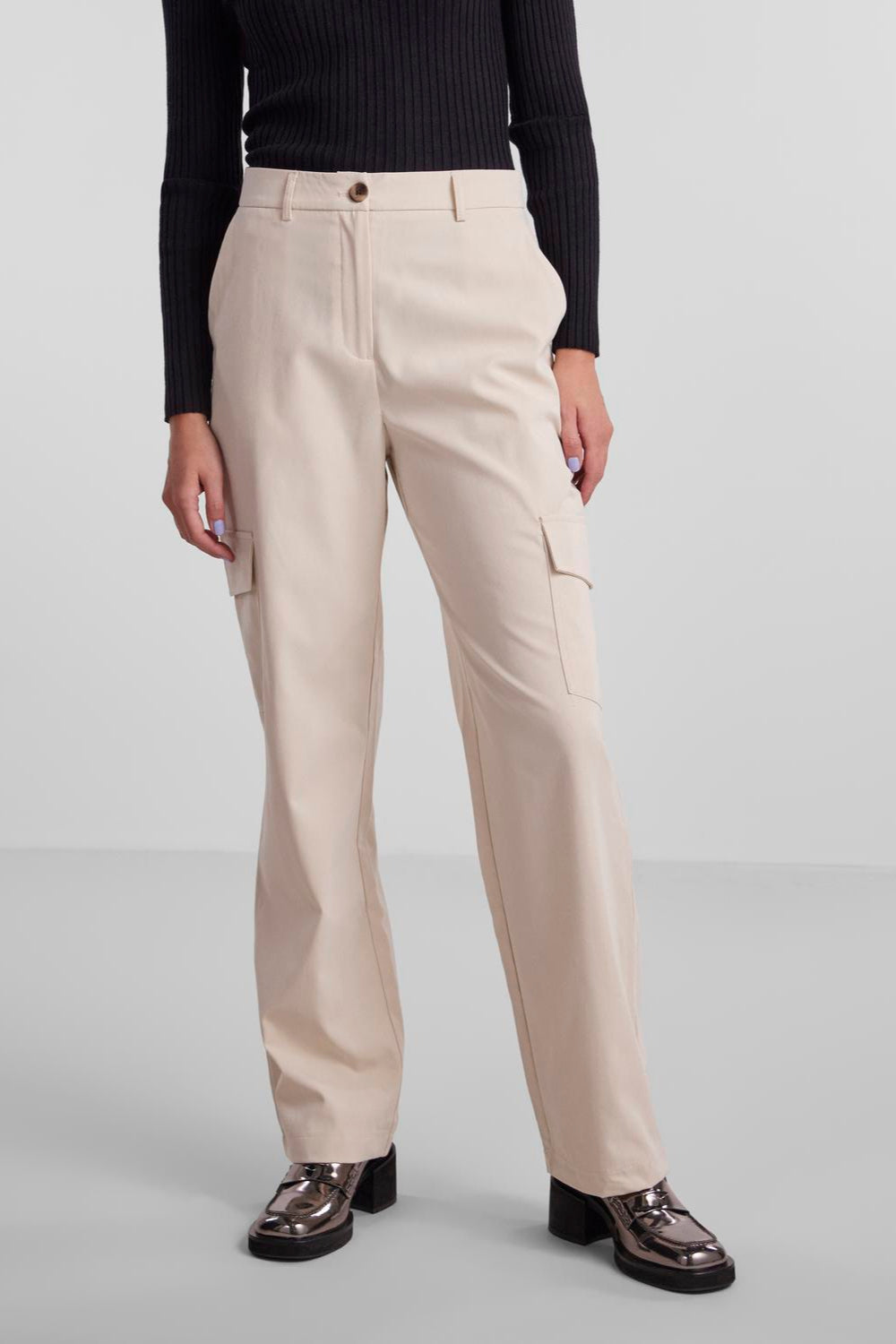 Sille Cargo Pants - White Pepper