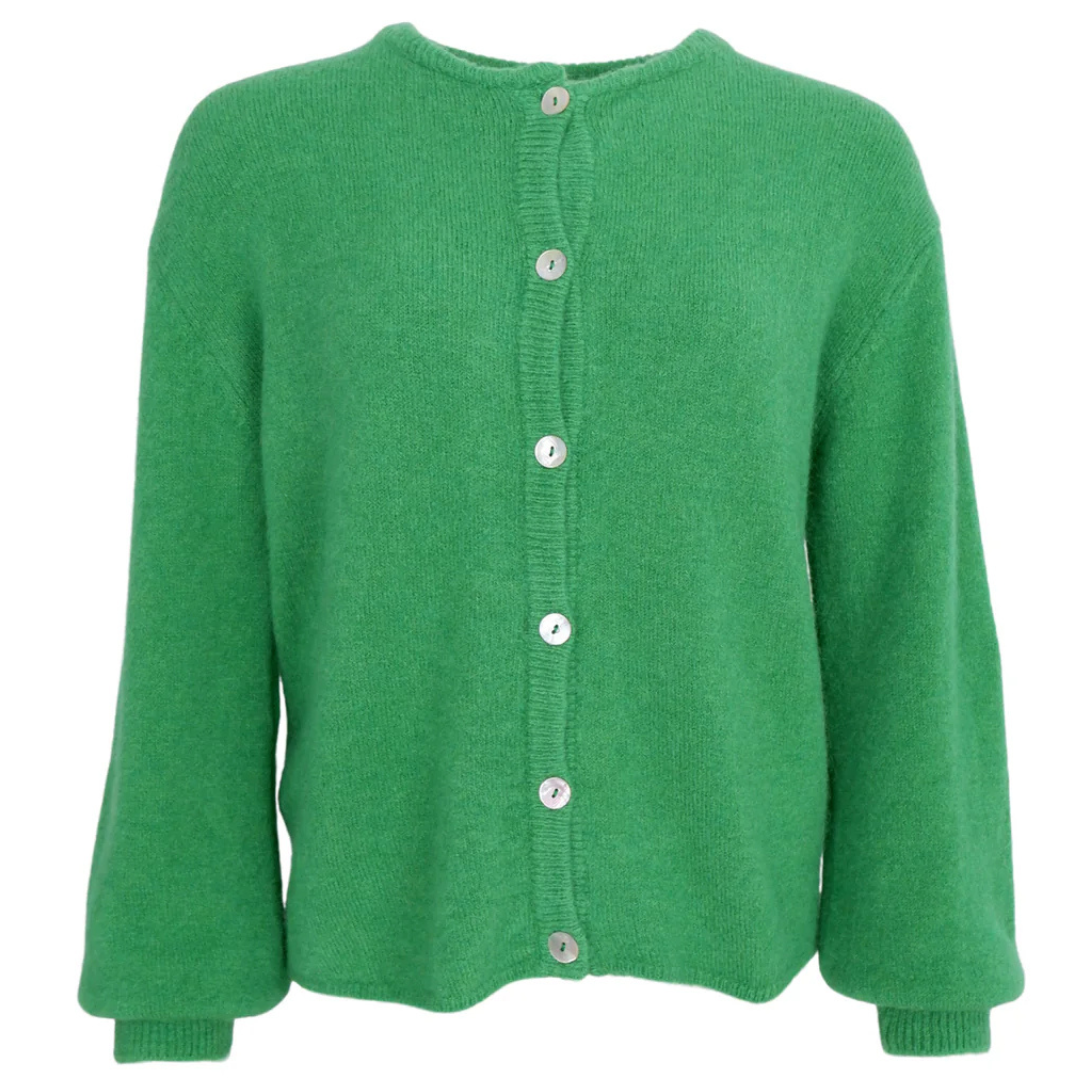 Black Colour Bella Knit Cardigan Green