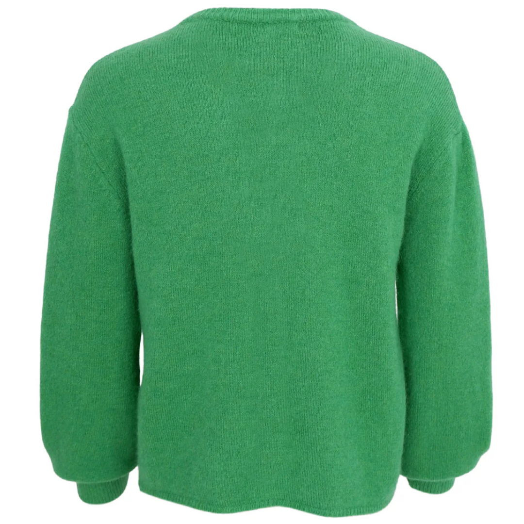 Black Colour Bella Knit Cardigan Green