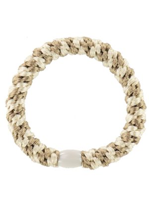 BonDep Kknekki Hårelastik Beige-Ivory Stripe