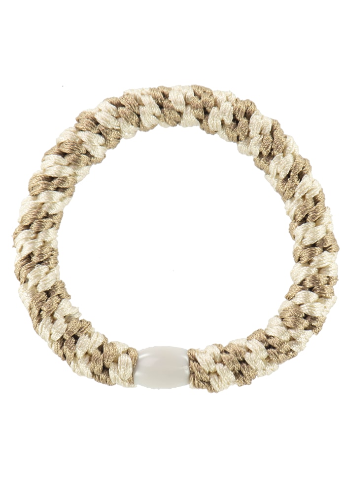 BonDep Kknekki Hårelastik Beige-Ivory Stripe